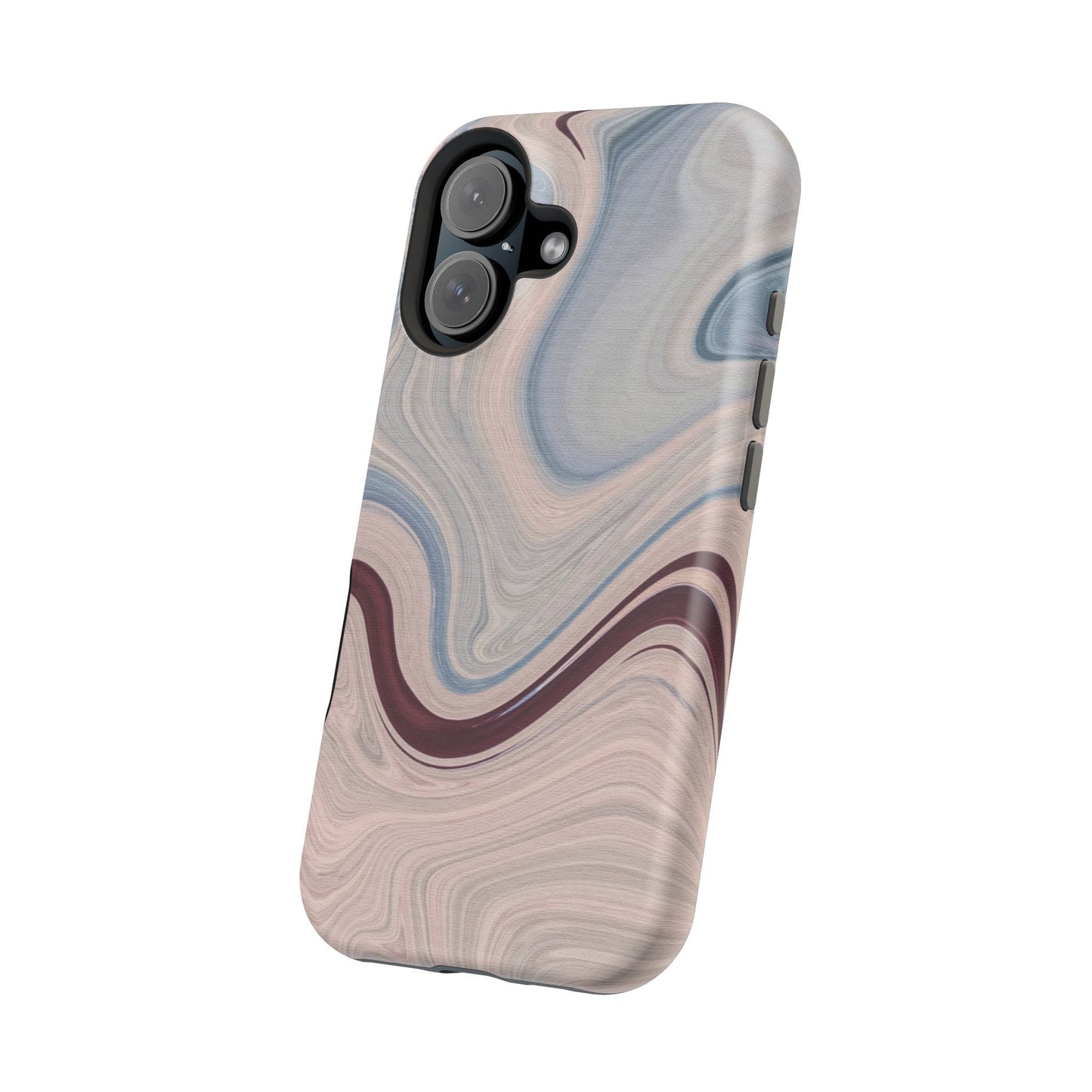Marble Swirl Elegance – MagSafe Case with Abstract Blue & Pink Marble Art - BOGO Cases