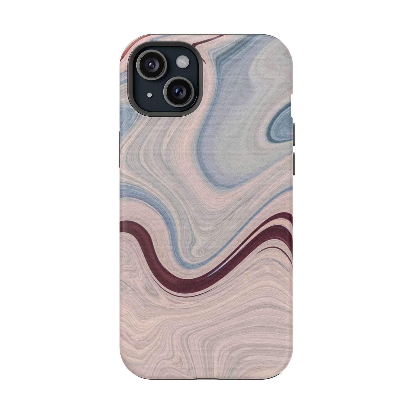 Marble Swirl Elegance – MagSafe Case with Abstract Blue & Pink Marble Art - BOGO Cases