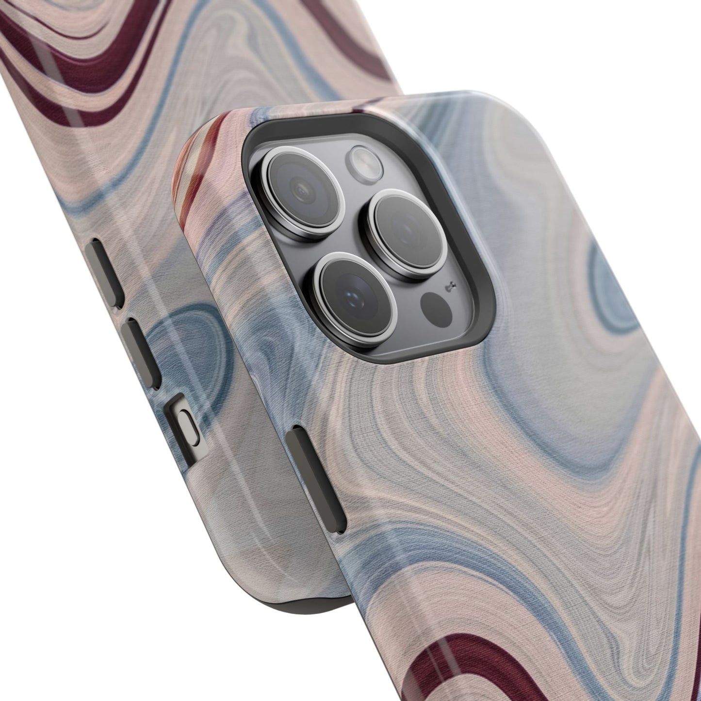 Marble Swirl Elegance – MagSafe Case with Abstract Blue & Pink Marble Art - BOGO Cases