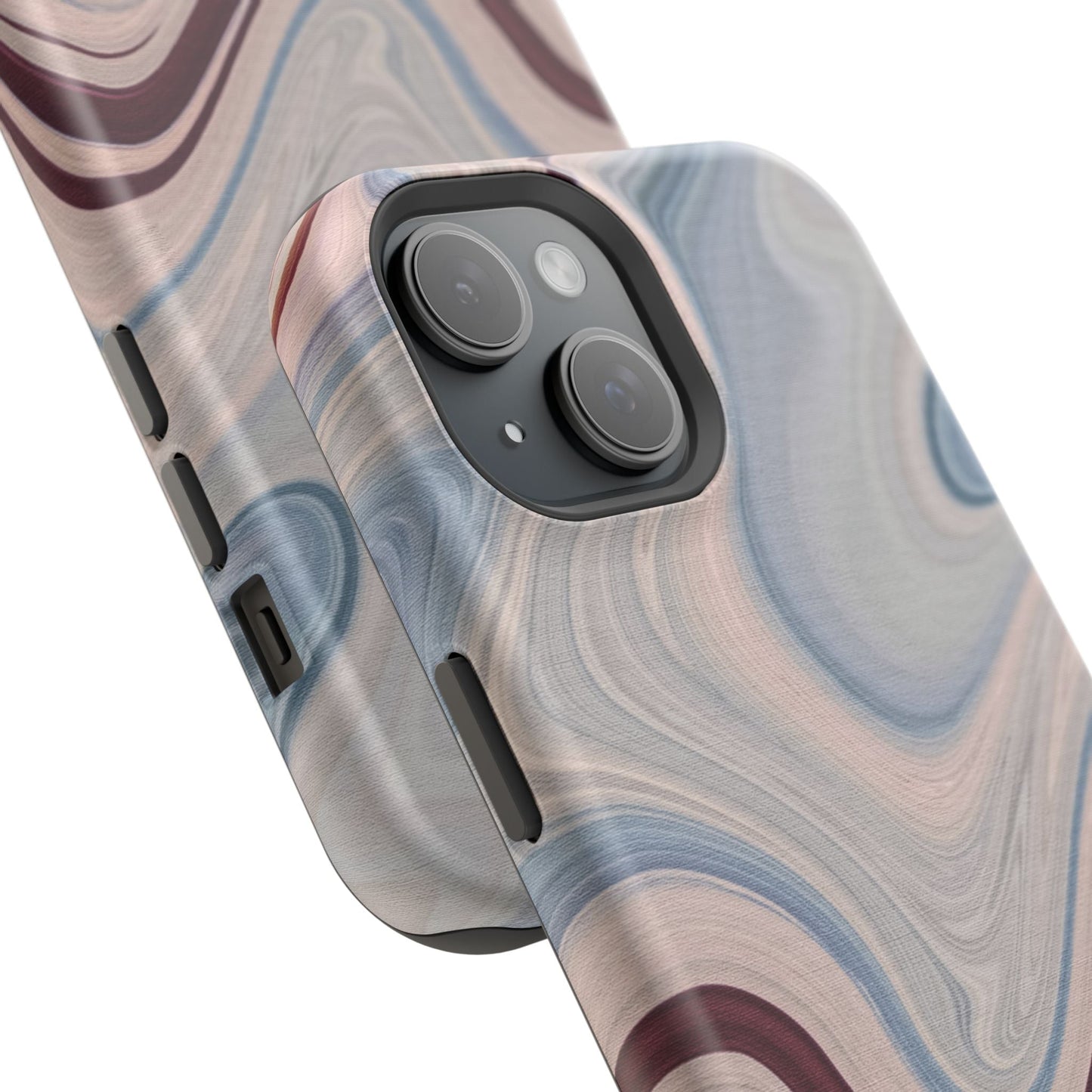 Marble Swirl Elegance – MagSafe Case with Abstract Blue & Pink Marble Art - BOGO Cases