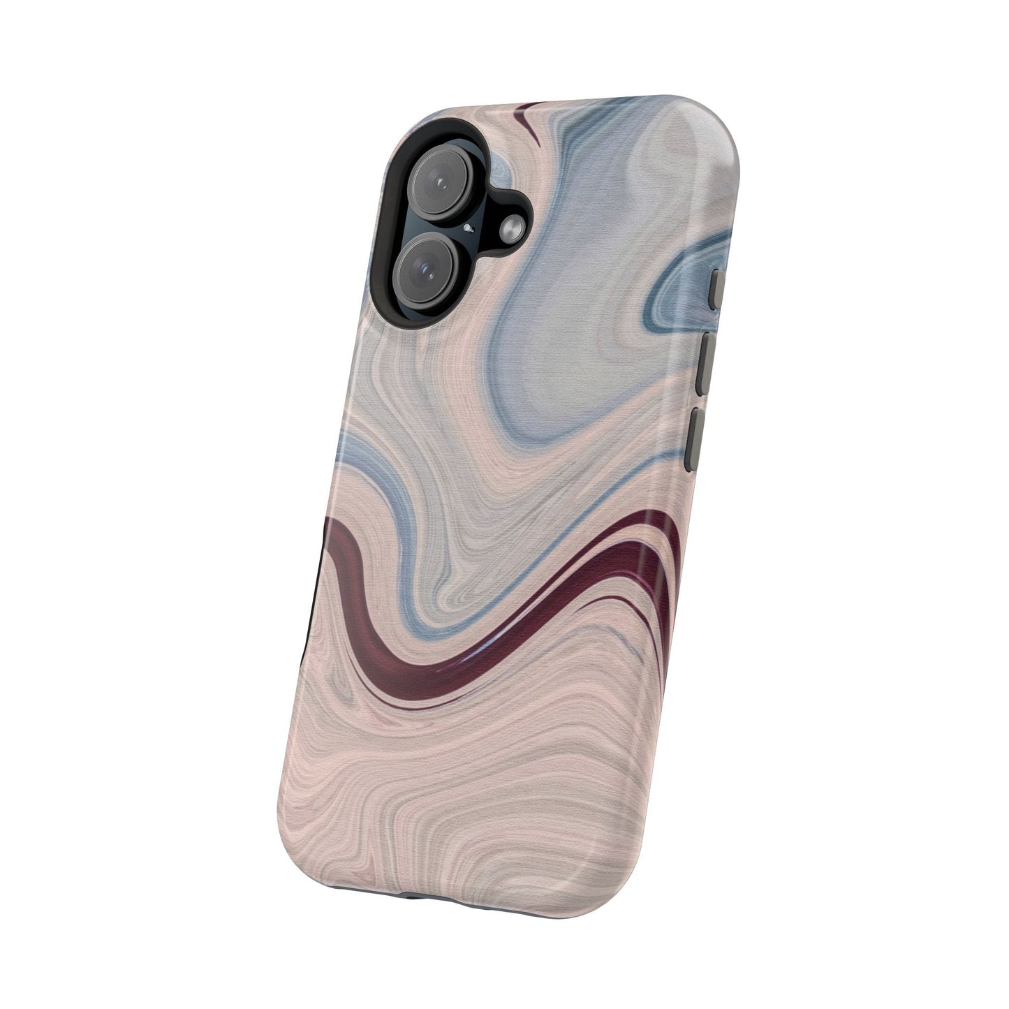 Marble Swirl Elegance – MagSafe Case with Abstract Blue & Pink Marble Art - BOGO Cases