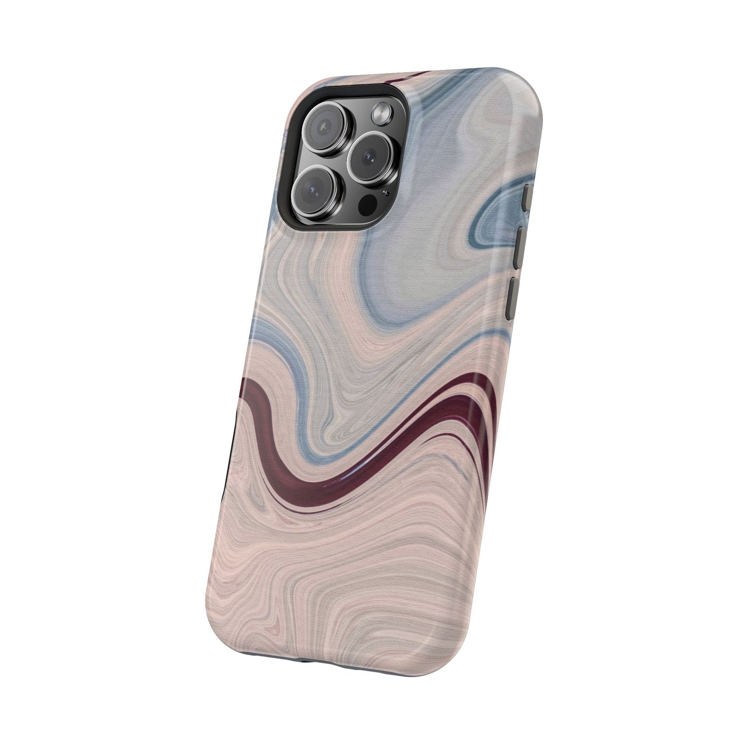 Marble Swirl Elegance – MagSafe Case with Abstract Blue & Pink Marble Art - BOGO Cases