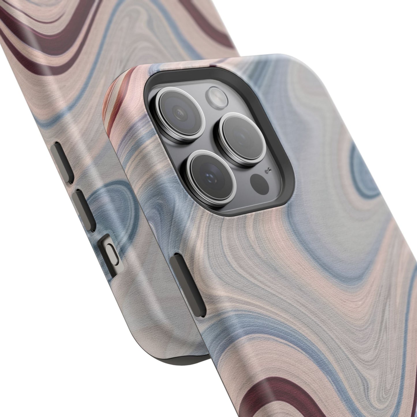 Marble Swirl Elegance – MagSafe Case with Abstract Blue & Pink Marble Art - BOGO Cases