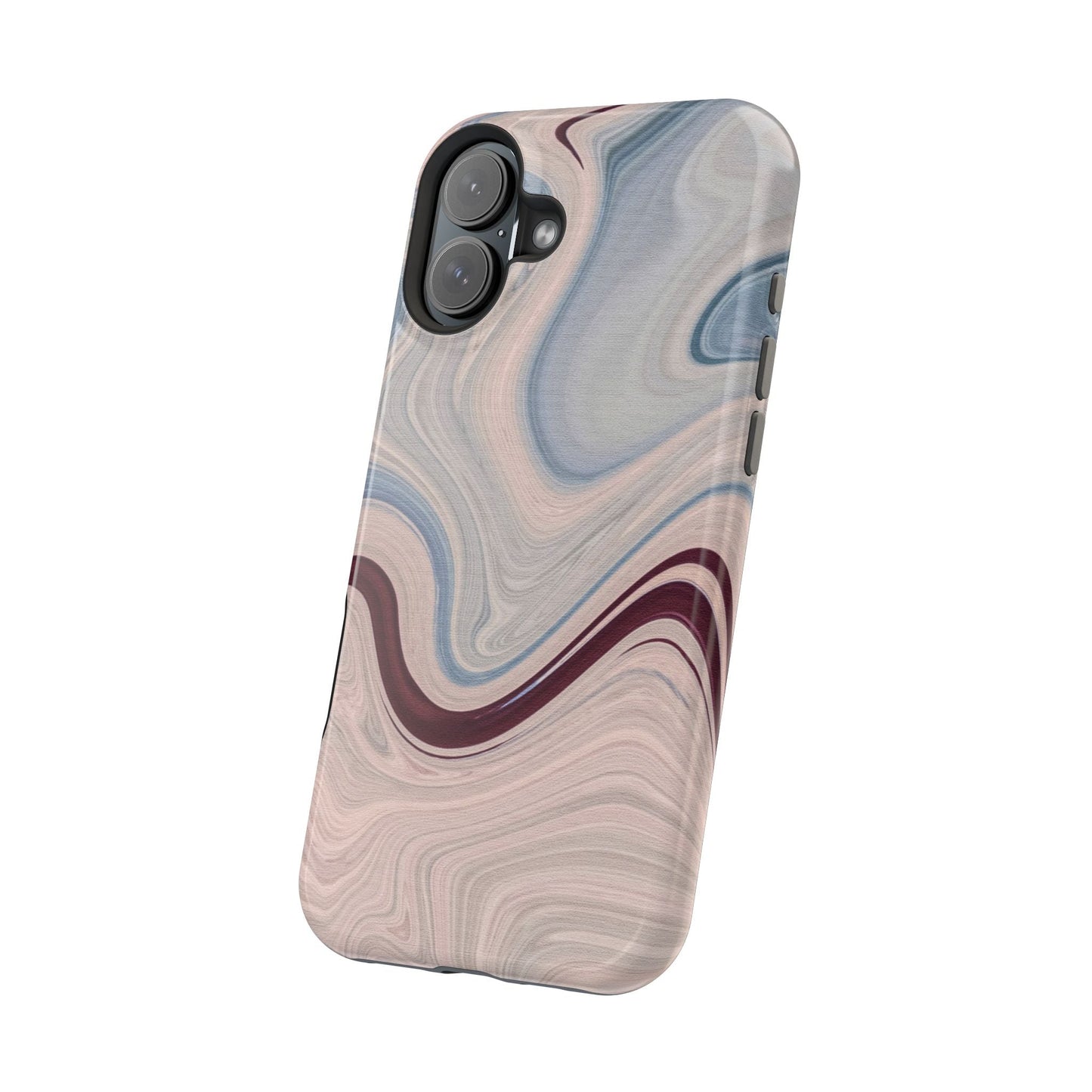 Marble Swirl Elegance – MagSafe Case with Abstract Blue & Pink Marble Art - BOGO Cases