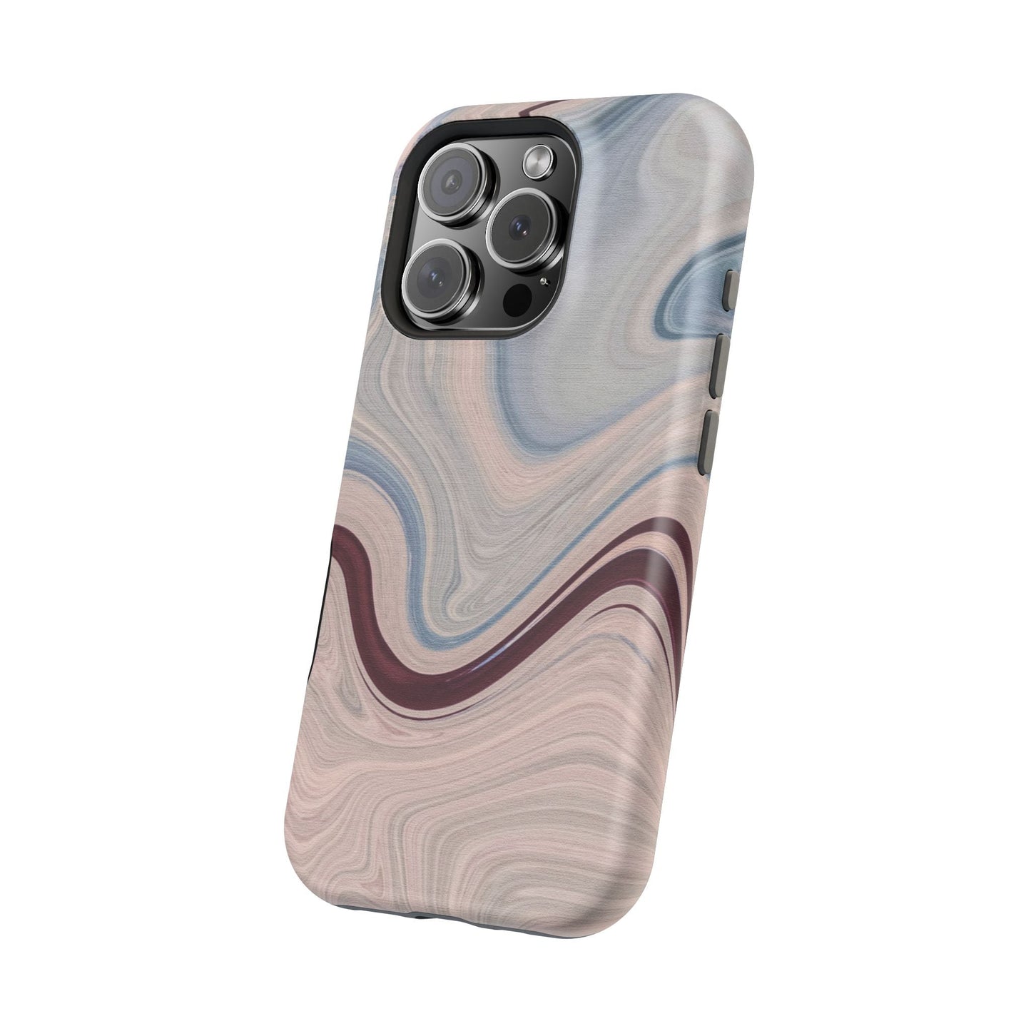 Marble Swirl Elegance – MagSafe Case with Abstract Blue & Pink Marble Art - BOGO Cases