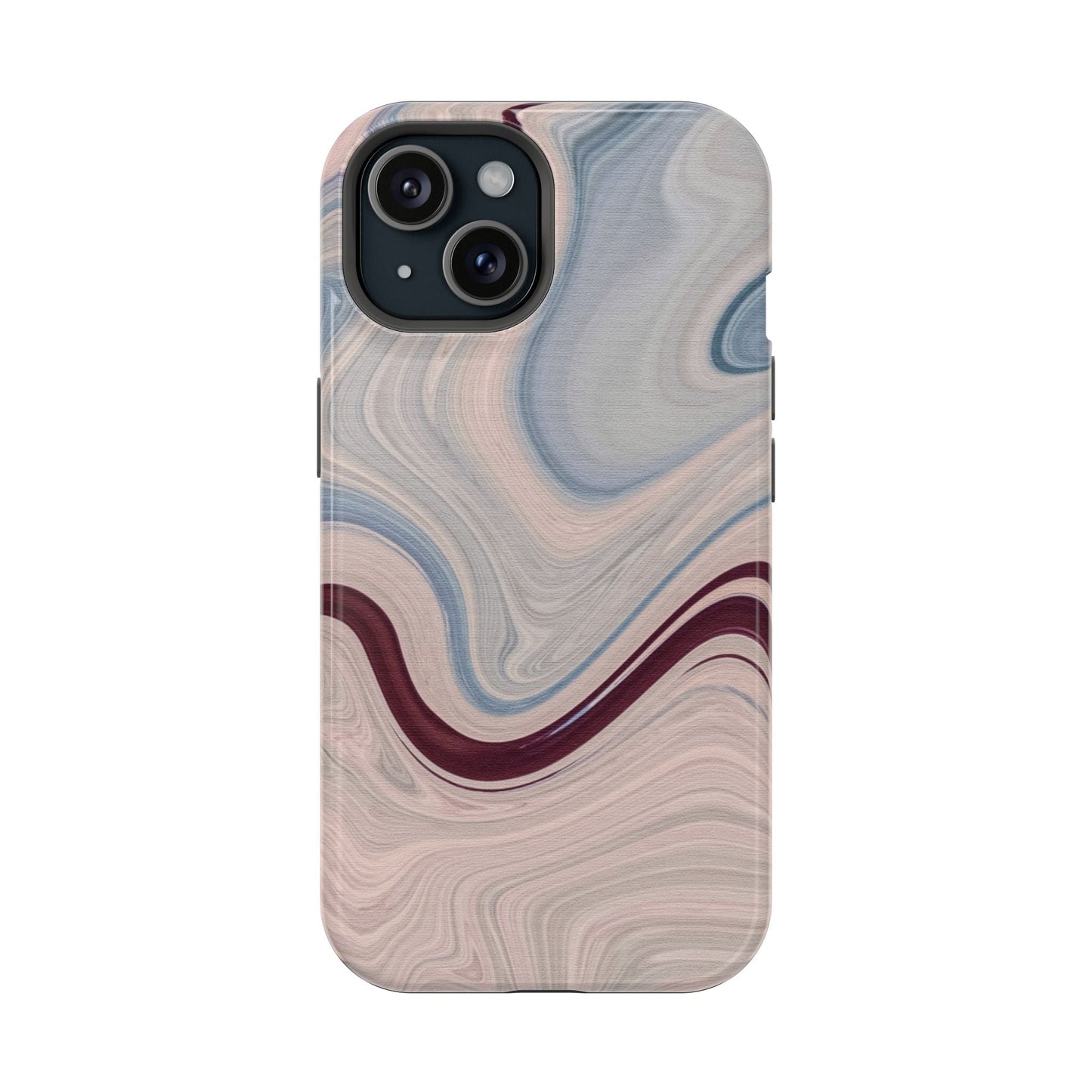 Marble Swirl Elegance – MagSafe Case with Abstract Blue & Pink Marble Art - BOGO Cases