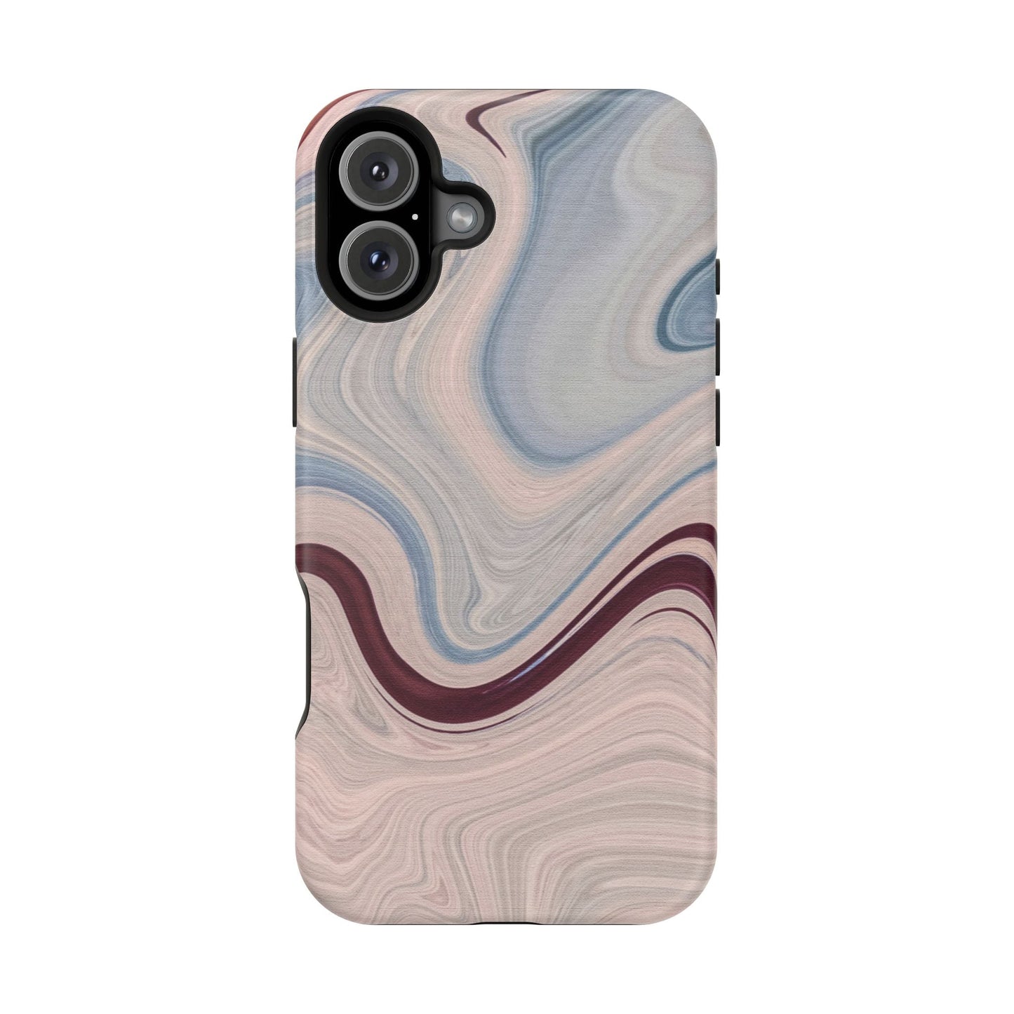 Marble Swirl Elegance – MagSafe Case with Abstract Blue & Pink Marble Art - BOGO Cases
