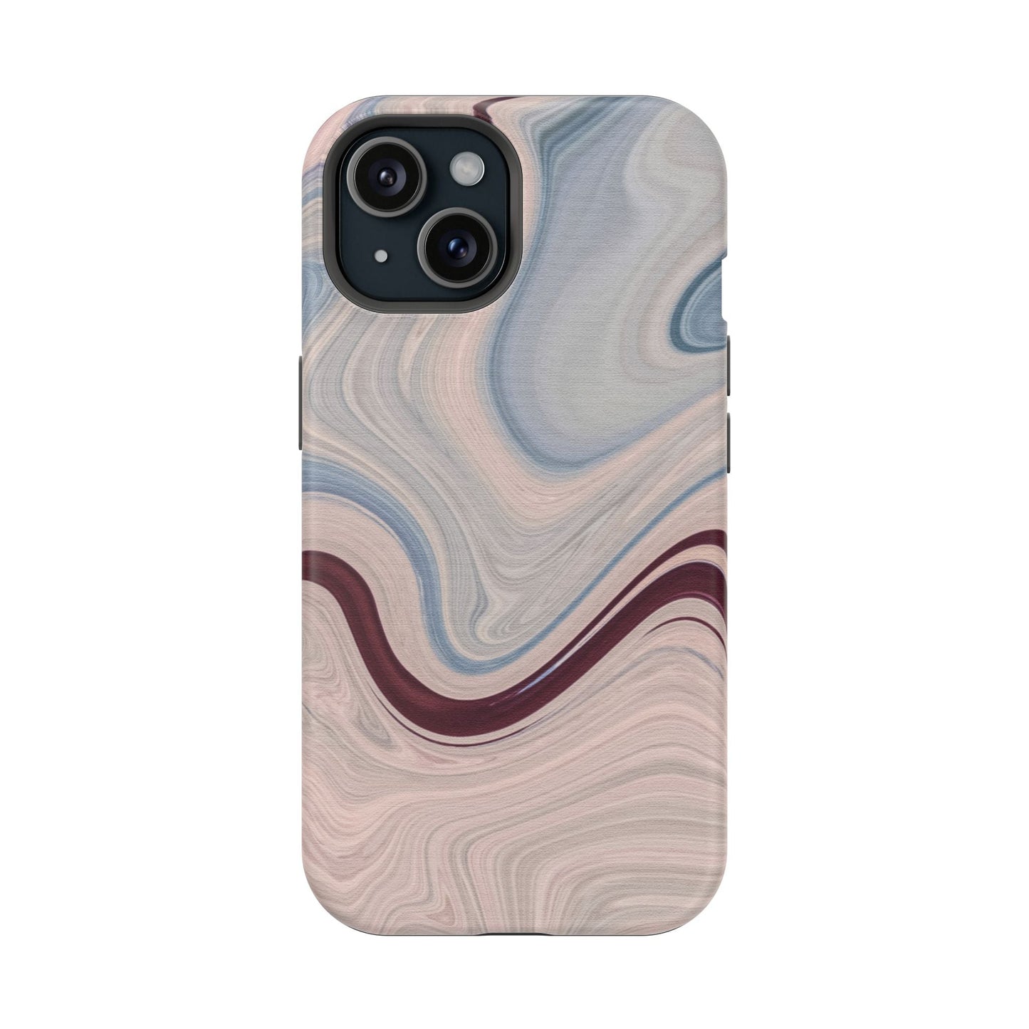 Marble Swirl Elegance – MagSafe Case with Abstract Blue & Pink Marble Art - BOGO Cases