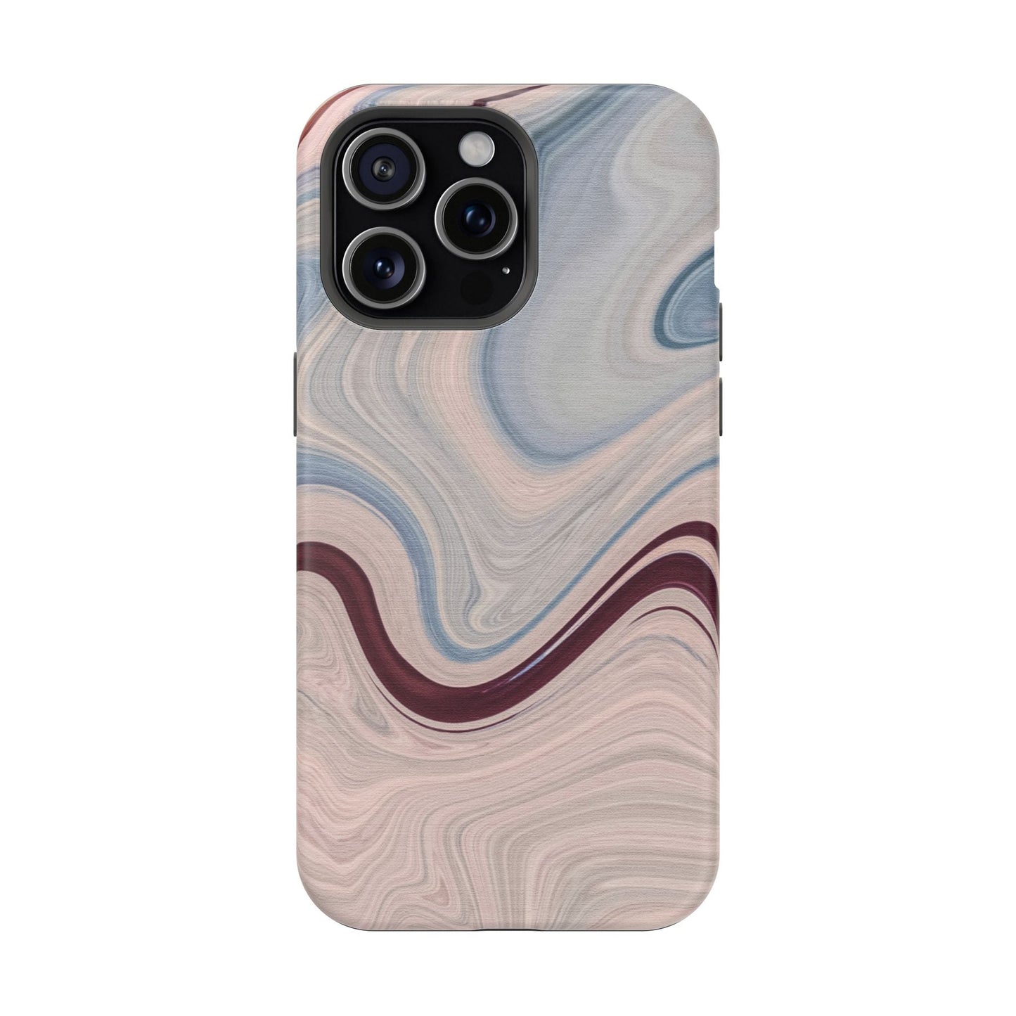 Marble Swirl Elegance – MagSafe Case with Abstract Blue & Pink Marble Art - BOGO Cases
