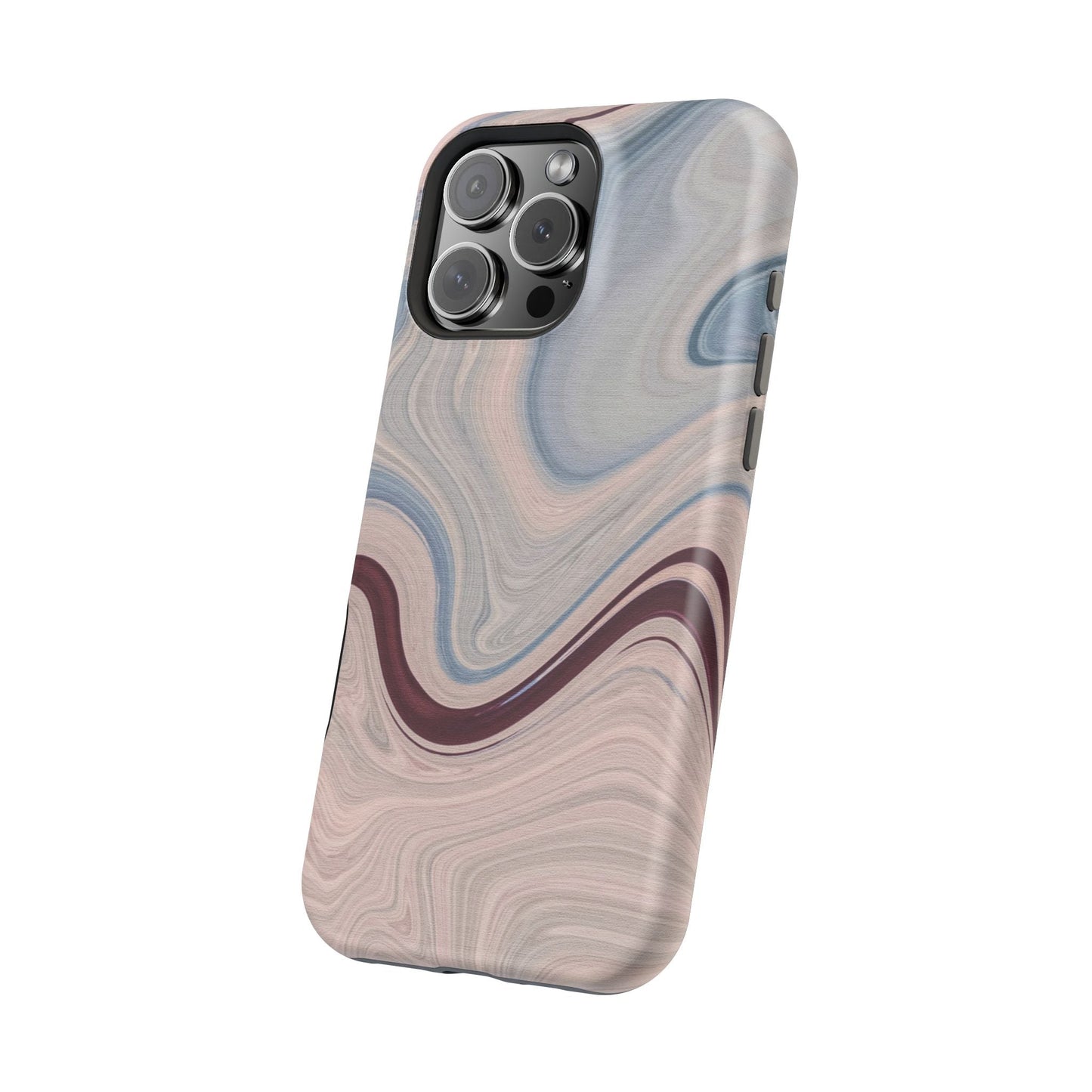 Marble Swirl Elegance – MagSafe Case with Abstract Blue & Pink Marble Art - BOGO Cases