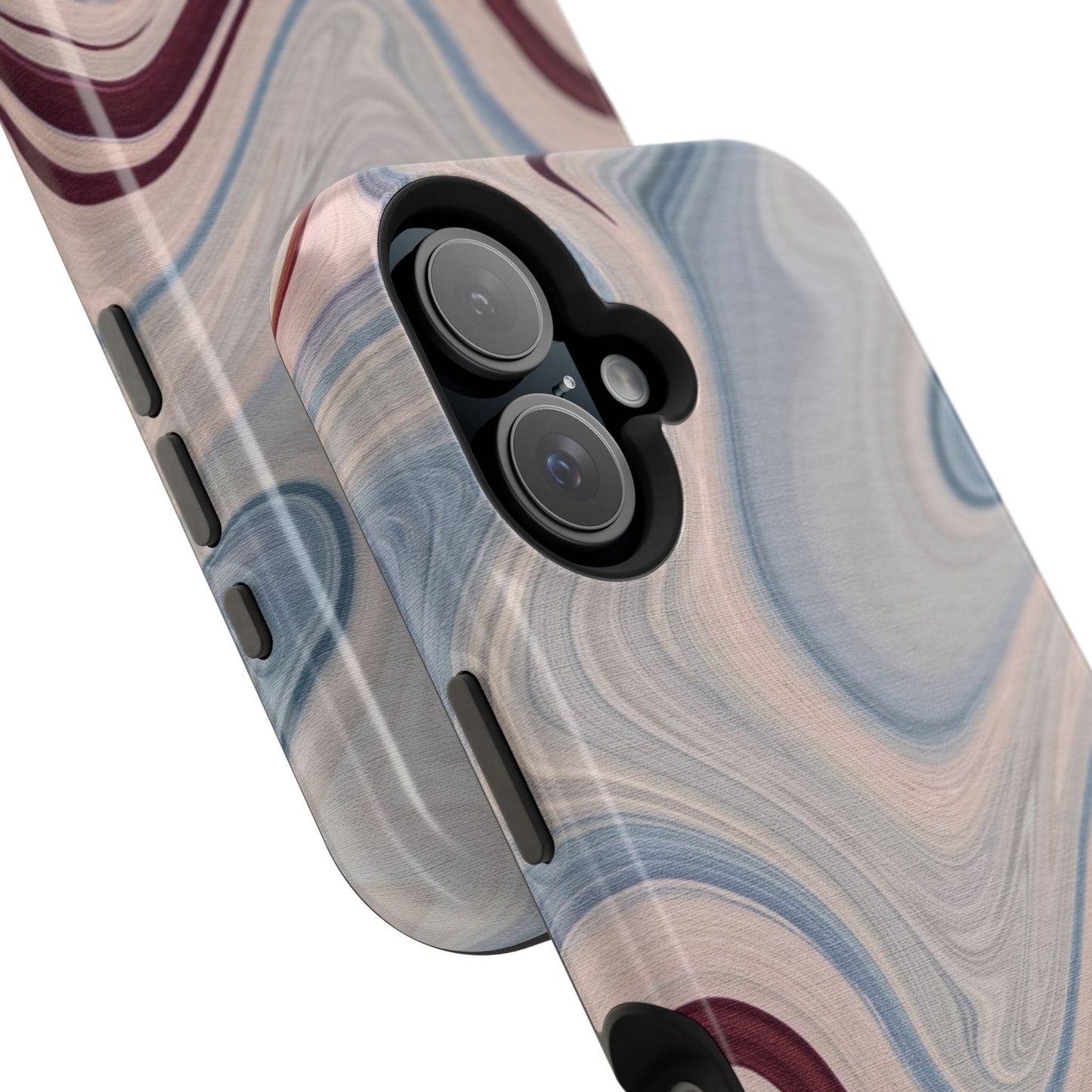 Marble Swirl Elegance – MagSafe Case with Abstract Blue & Pink Marble Art - BOGO Cases