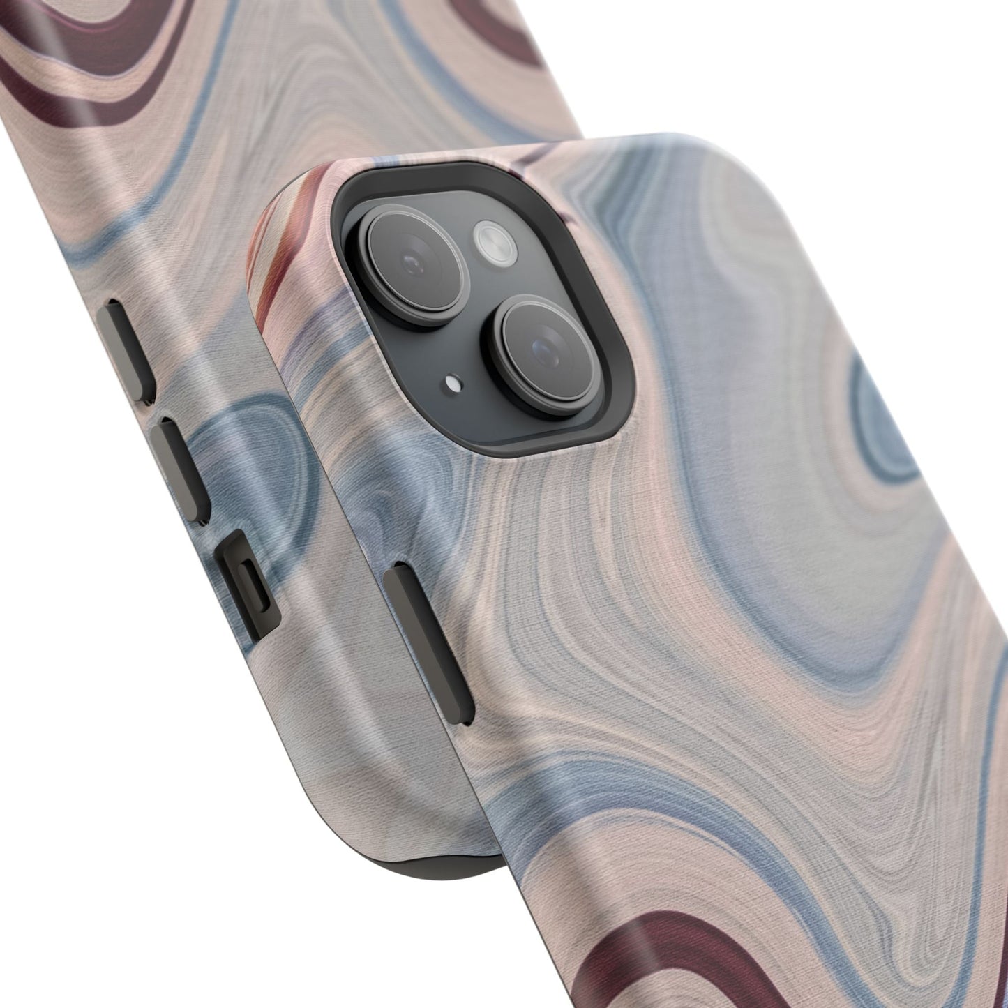 Marble Swirl Elegance – MagSafe Case with Abstract Blue & Pink Marble Art - BOGO Cases