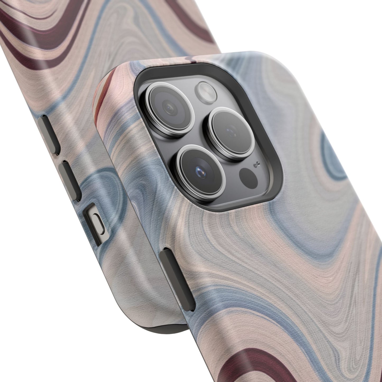 Marble Swirl Elegance – MagSafe Case with Abstract Blue & Pink Marble Art - BOGO Cases