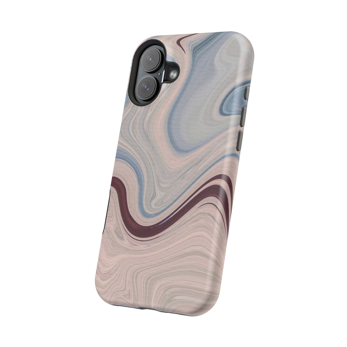 Marble Swirl Elegance – MagSafe Case with Abstract Blue & Pink Marble Art - BOGO Cases