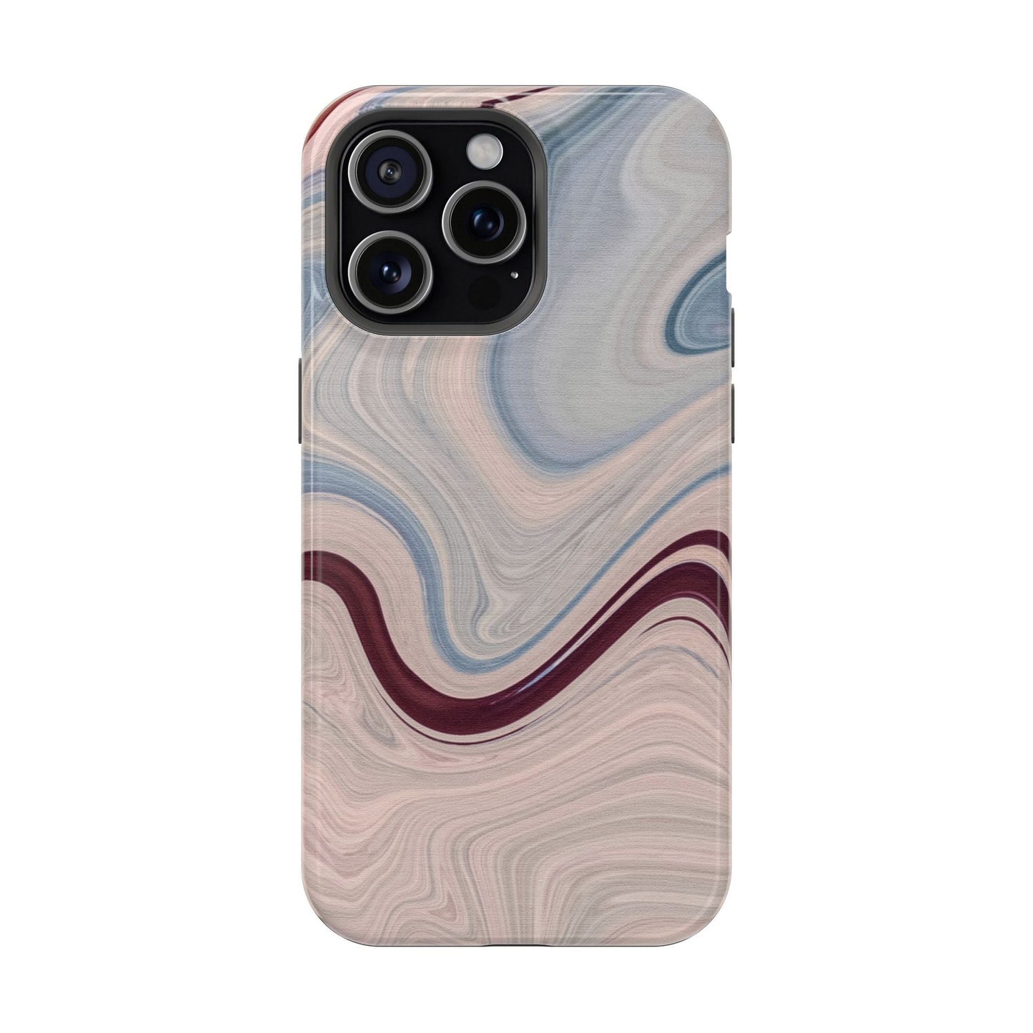 Marble Swirl Elegance – MagSafe Case with Abstract Blue & Pink Marble Art - BOGO Cases