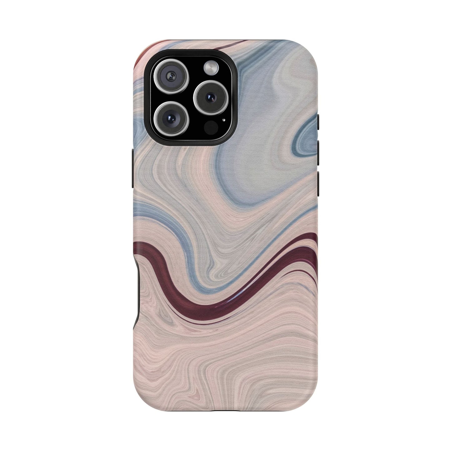 Marble Swirl Elegance – MagSafe Case with Abstract Blue & Pink Marble Art - BOGO Cases
