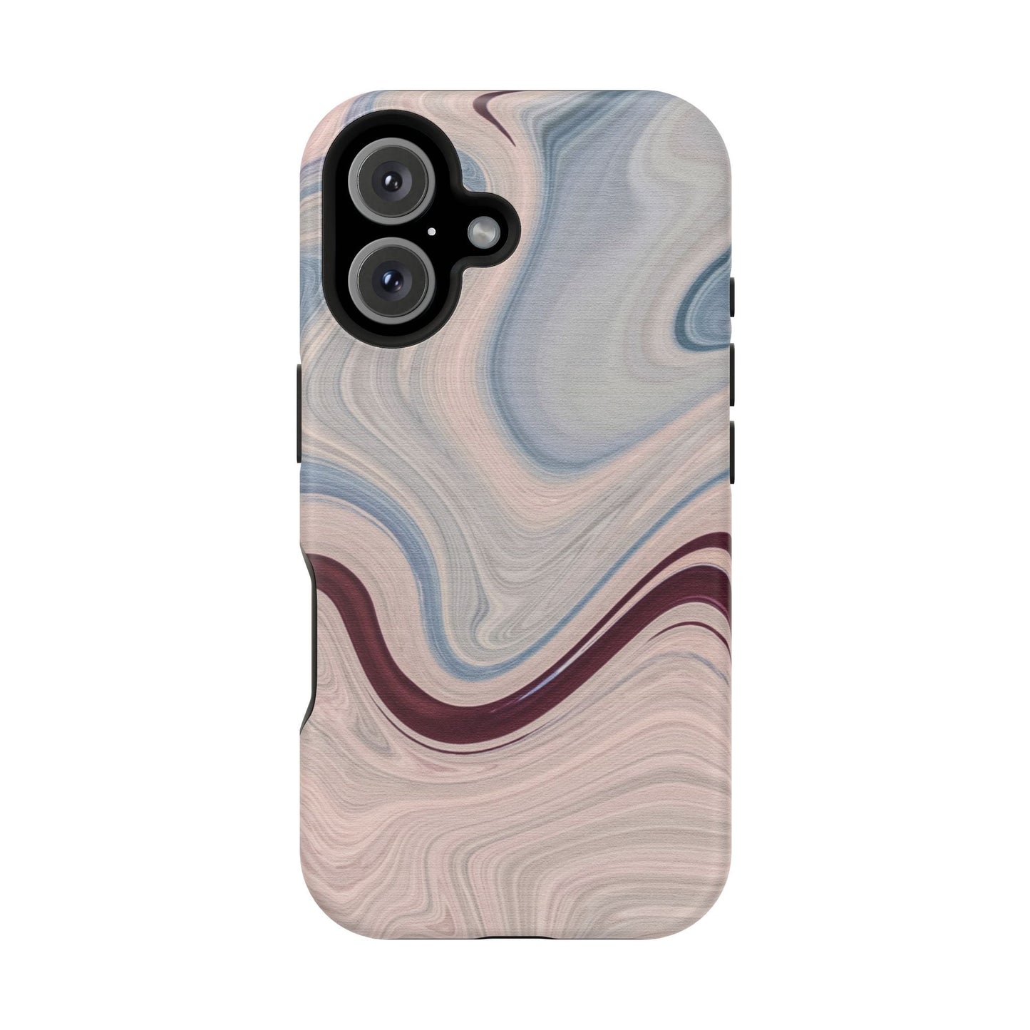 Marble Swirl Elegance – MagSafe Case with Abstract Blue & Pink Marble Art - BOGO Cases