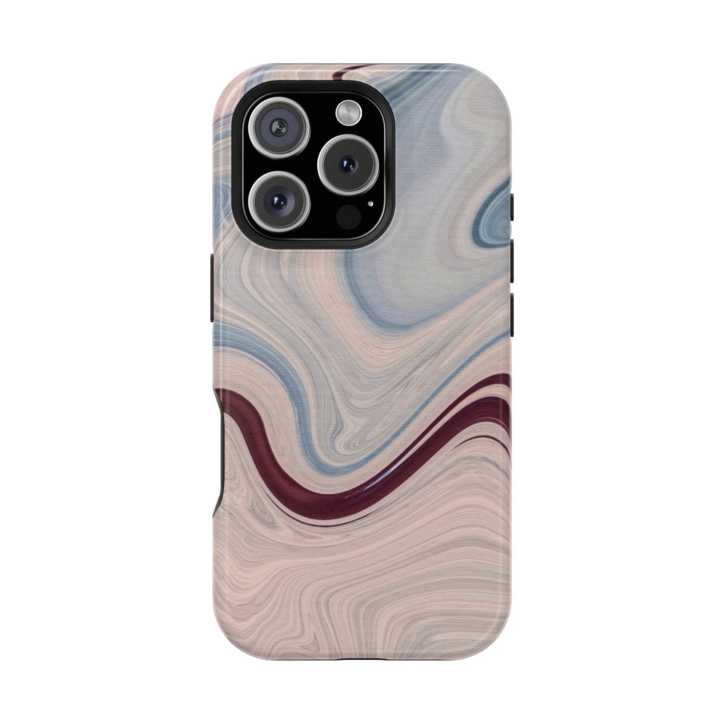 Marble Swirl Elegance – MagSafe Case with Abstract Blue & Pink Marble Art - BOGO Cases