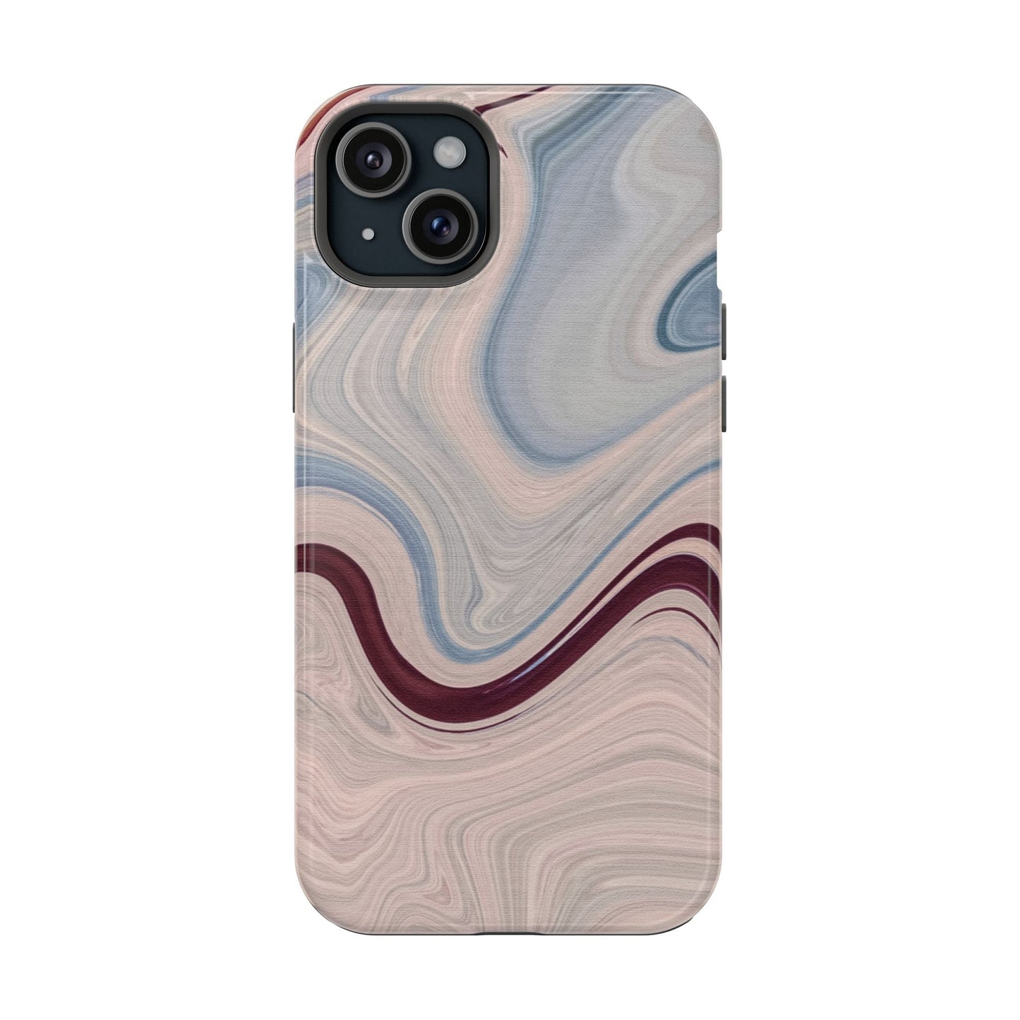 Marble Swirl Elegance – MagSafe Case with Abstract Blue & Pink Marble Art - BOGO Cases