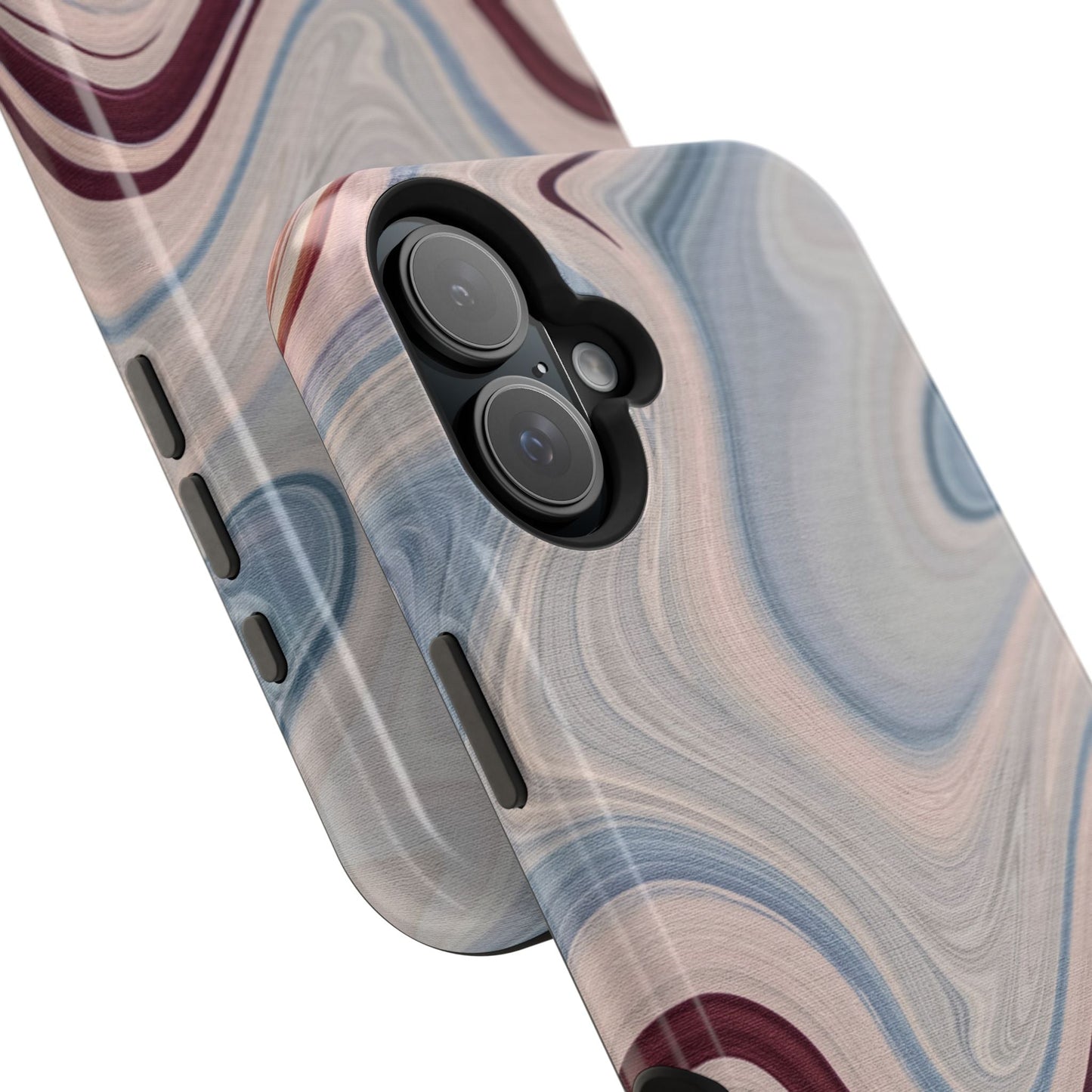 Marble Swirl Elegance – MagSafe Case with Abstract Blue & Pink Marble Art - BOGO Cases