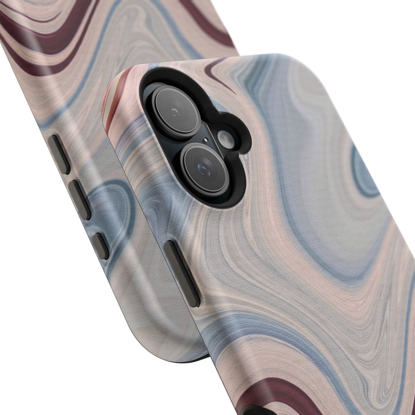 Marble Swirl Elegance – MagSafe Case with Abstract Blue & Pink Marble Art - BOGO Cases