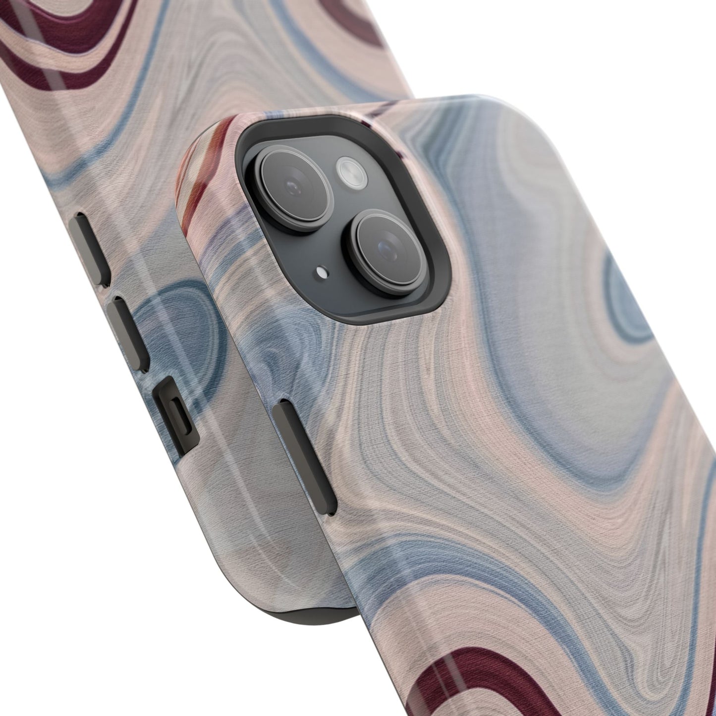Marble Swirl Elegance – MagSafe Case with Abstract Blue & Pink Marble Art - BOGO Cases
