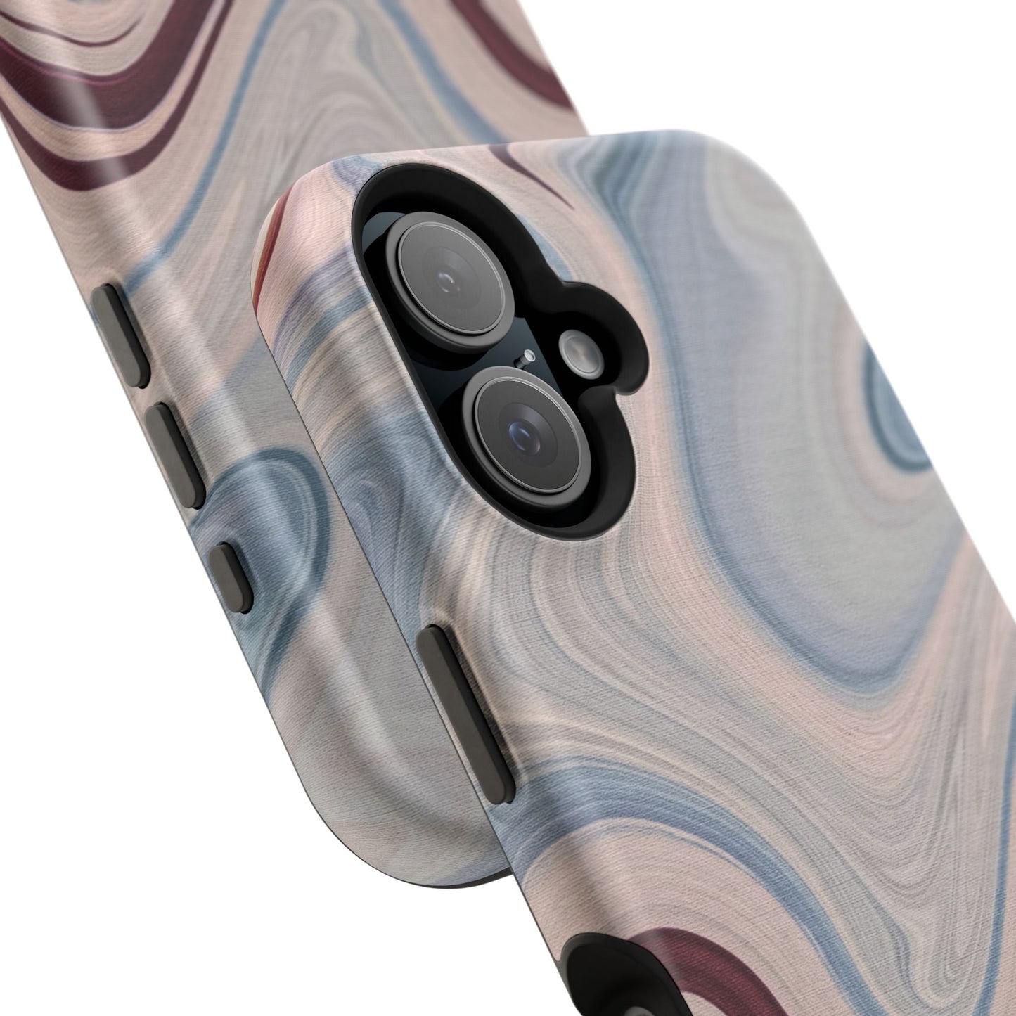 Marble Swirl Elegance – MagSafe Case with Abstract Blue & Pink Marble Art - BOGO Cases