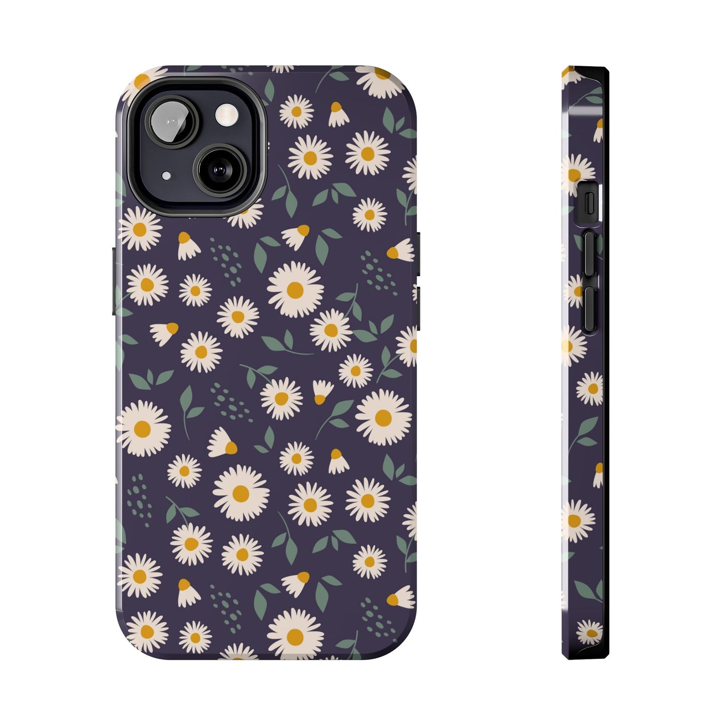 Midnight Daisy iPhone Case – Dark Navy Floral Design, Slim and Protective - BOGO Cases