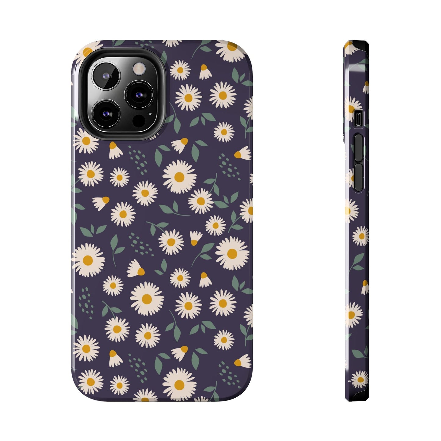 Midnight Daisy iPhone Case – Dark Navy Floral Design, Slim and Protective - BOGO Cases
