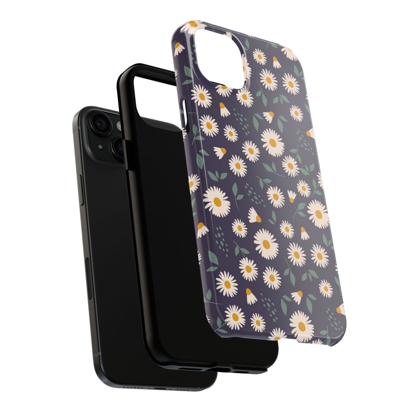 Midnight Daisy iPhone Case – Dark Navy Floral Design, Slim and Protective - BOGO Cases