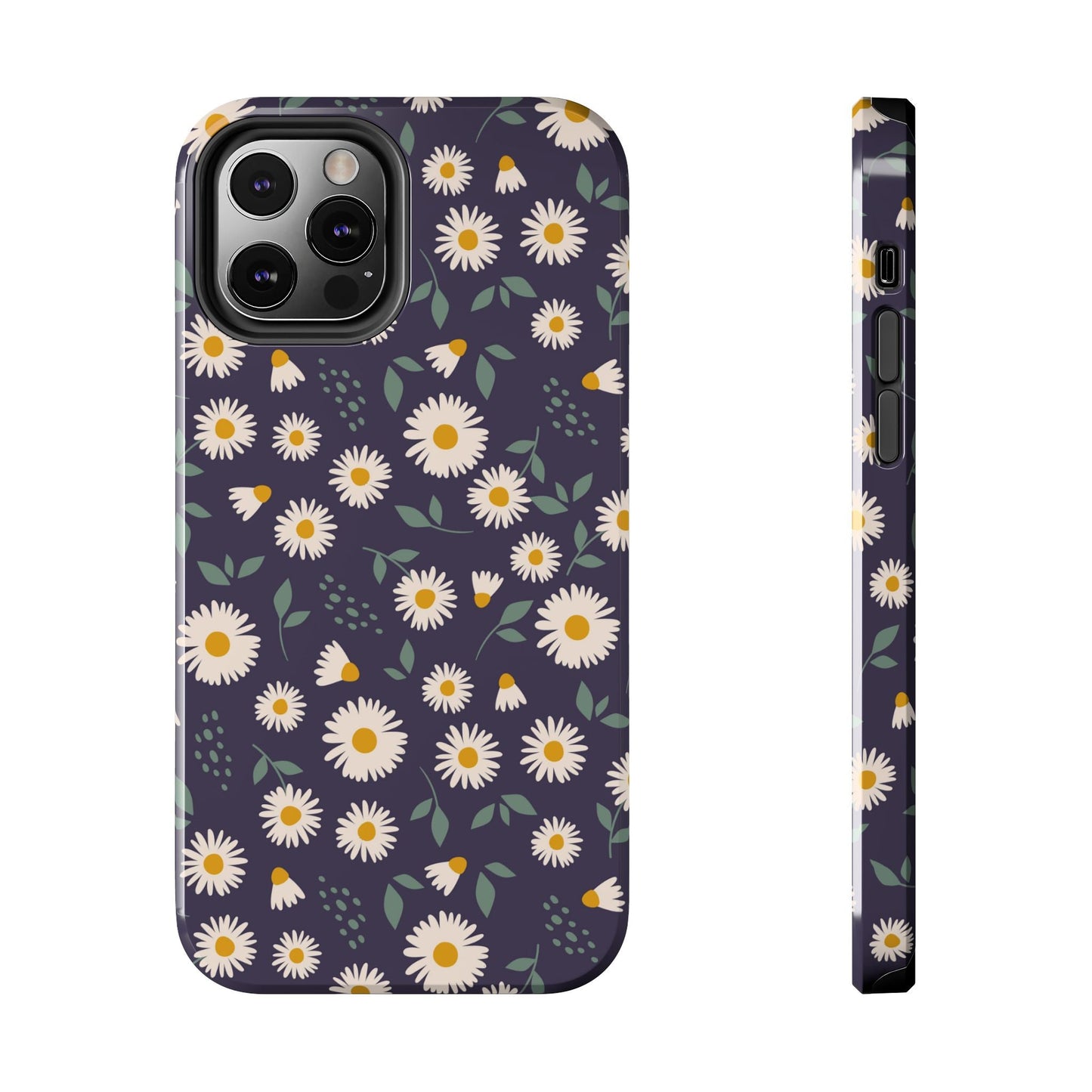 Midnight Daisy iPhone Case – Dark Navy Floral Design, Slim and Protective - BOGO Cases