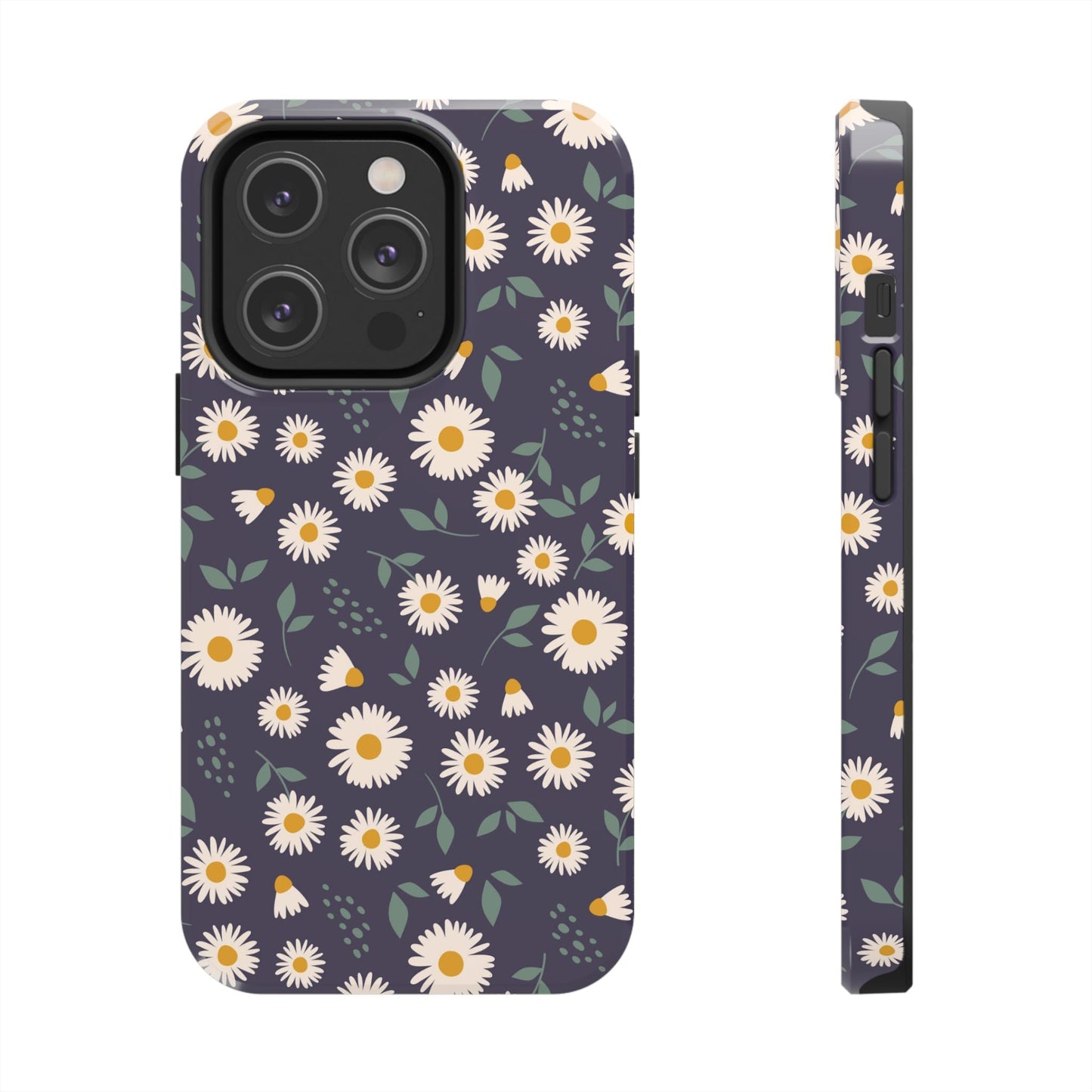 Midnight Daisy iPhone Case – Dark Navy Floral Design, Slim and Protective - BOGO Cases