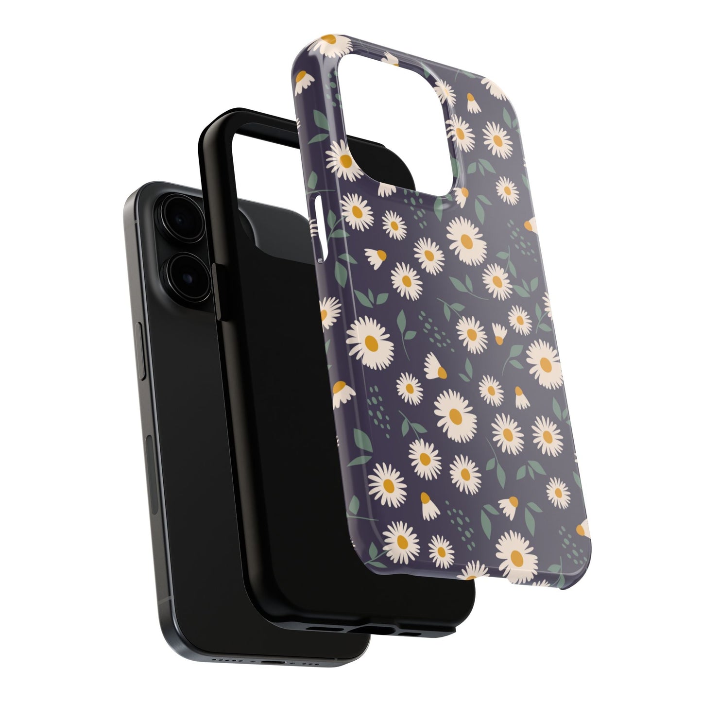 Midnight Daisy iPhone Case – Dark Navy Floral Design, Slim and Protective - BOGO Cases