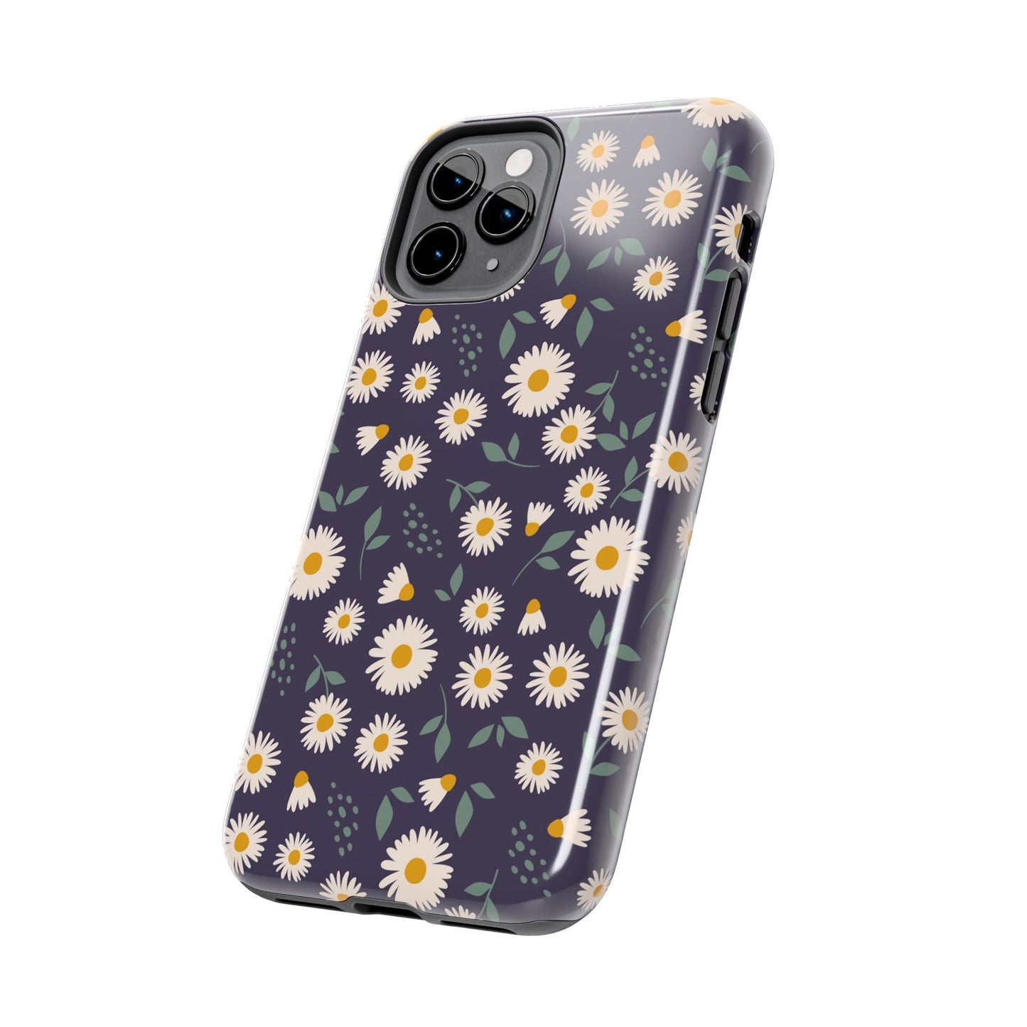 Midnight Daisy iPhone Case – Dark Navy Floral Design, Slim and Protective - BOGO Cases