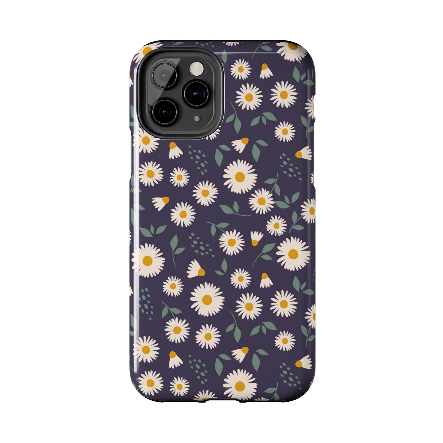 Midnight Daisy iPhone Case – Dark Navy Floral Design, Slim and Protective - BOGO Cases