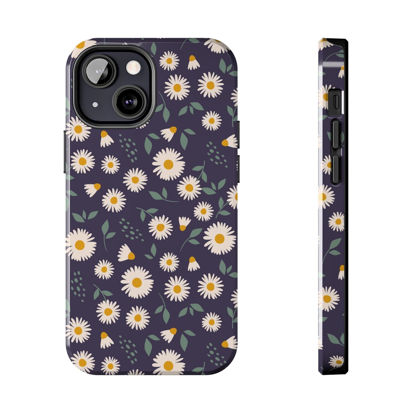 Midnight Daisy iPhone Case – Dark Navy Floral Design, Slim and Protective - BOGO Cases