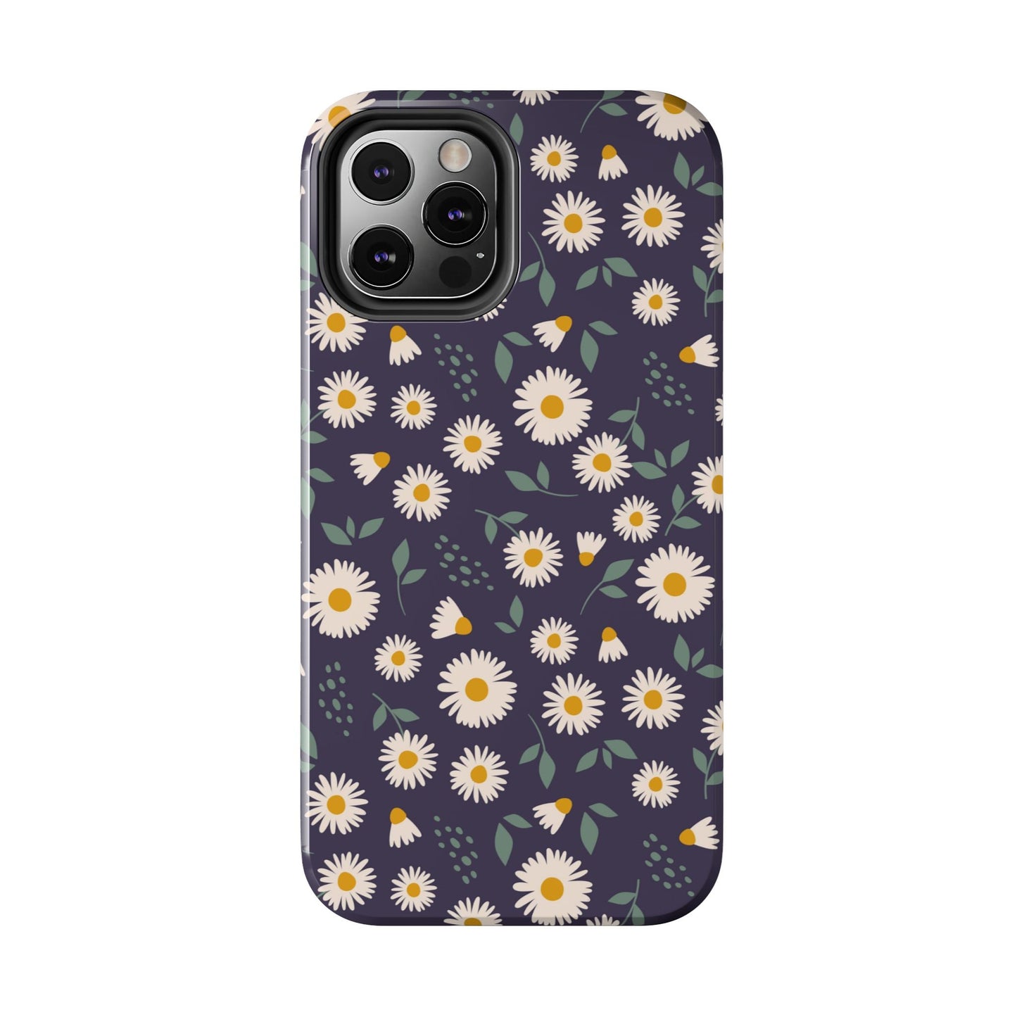 Midnight Daisy iPhone Case – Dark Navy Floral Design, Slim and Protective - BOGO Cases