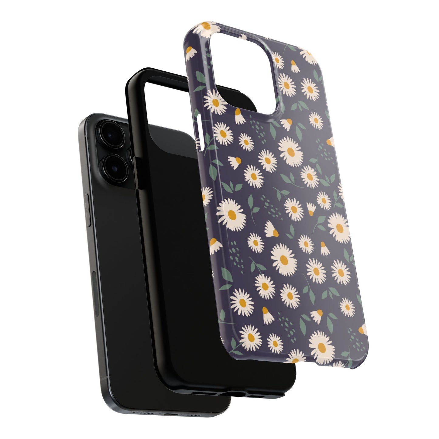 Midnight Daisy iPhone Case – Dark Navy Floral Design, Slim and Protective - BOGO Cases