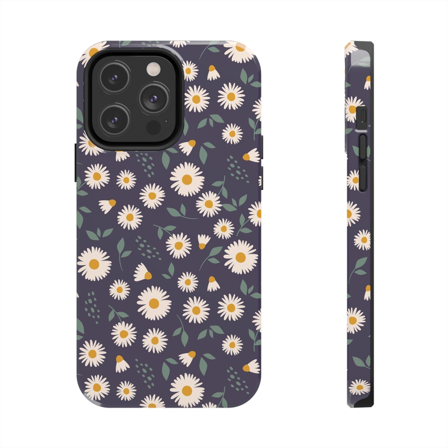 Midnight Daisy iPhone Case – Dark Navy Floral Design, Slim and Protective - BOGO Cases