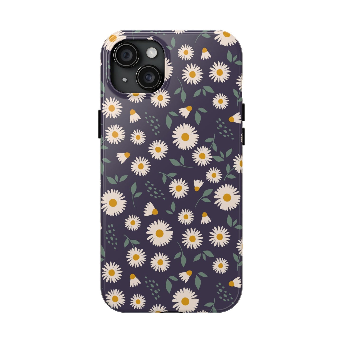 Midnight Daisy iPhone Case – Dark Navy Floral Design, Slim and Protective - BOGO Cases