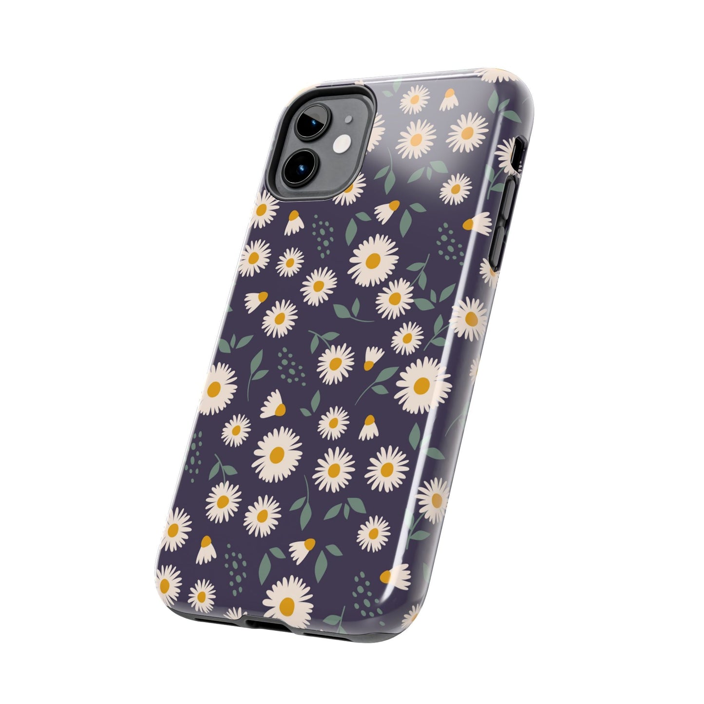 Midnight Daisy iPhone Case – Dark Navy Floral Design, Slim and Protective - BOGO Cases