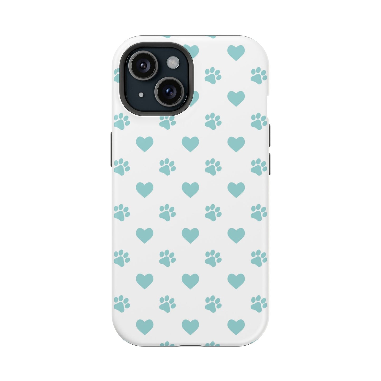 Mint Green Paw Print & Heart MagSafe Case – Pet Lover’s Magnetic Style - BOGO Cases