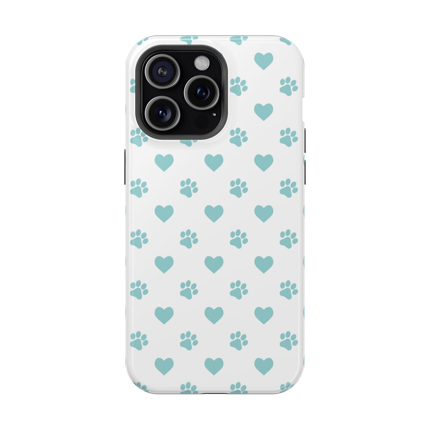 Mint Green Paw Print & Heart MagSafe Case – Pet Lover’s Magnetic Style - BOGO Cases