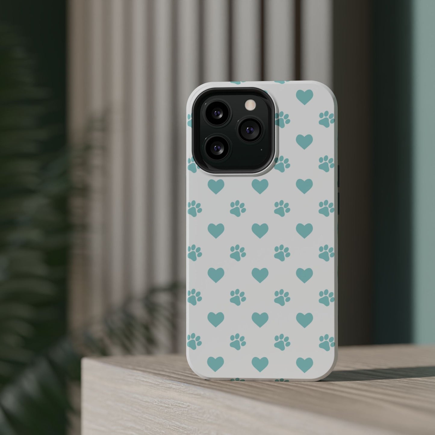 Mint Green Paw Print & Heart MagSafe Case – Pet Lover’s Magnetic Style - BOGO Cases