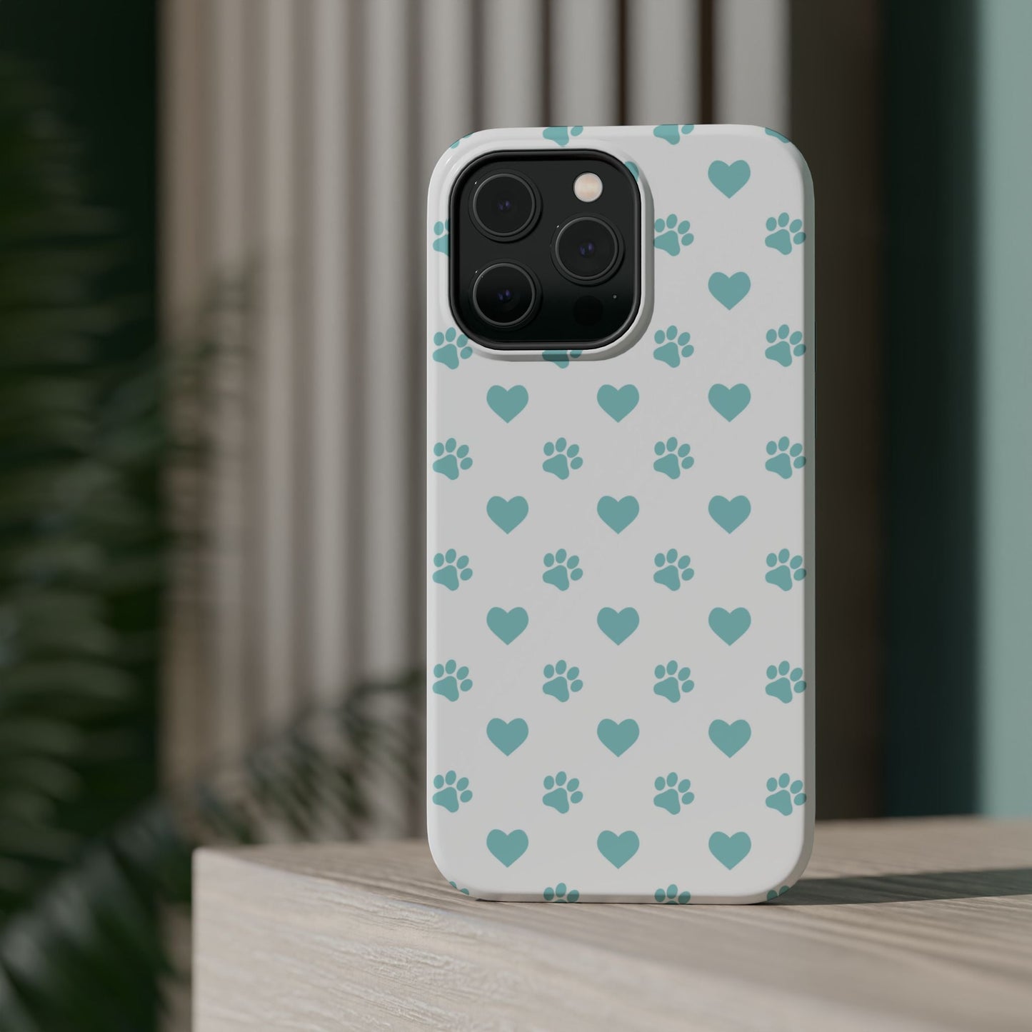 Mint Green Paw Print & Heart MagSafe Case – Pet Lover’s Magnetic Style - BOGO Cases