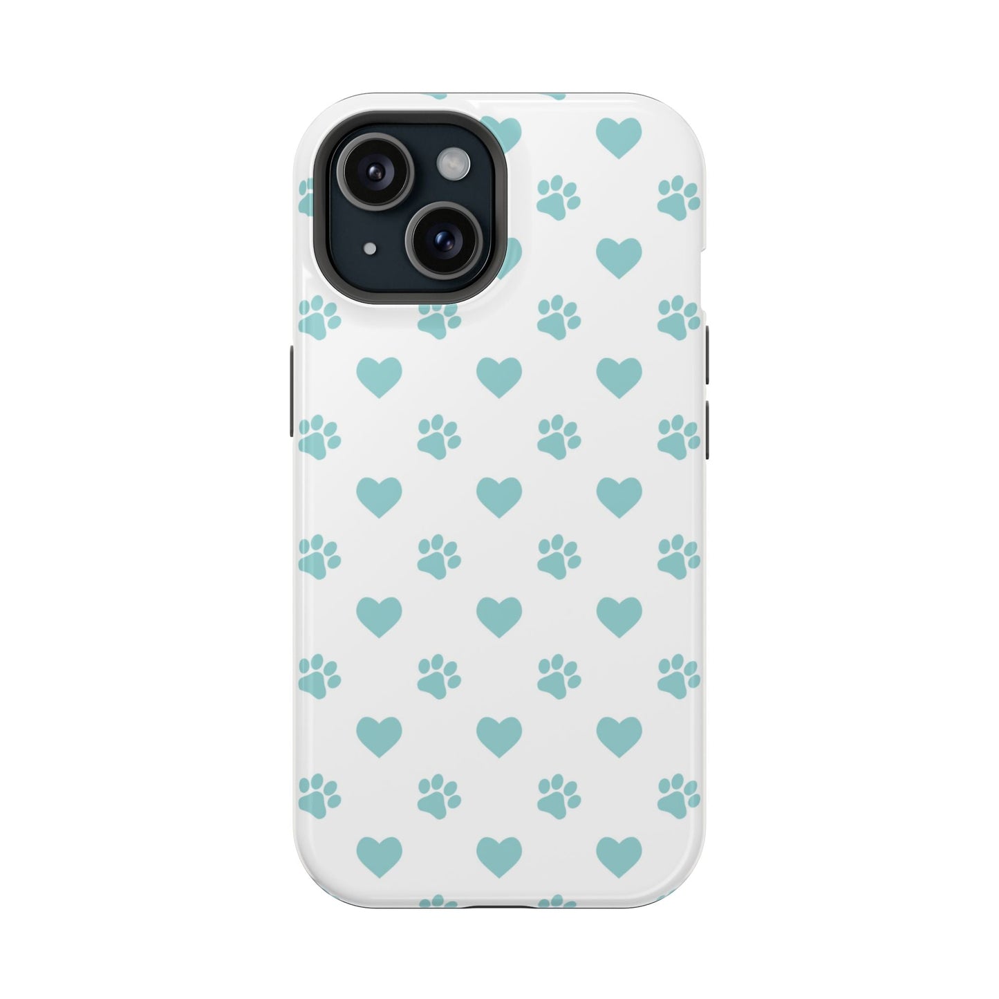 Mint Green Paw Print & Heart MagSafe Case – Pet Lover’s Magnetic Style - BOGO Cases