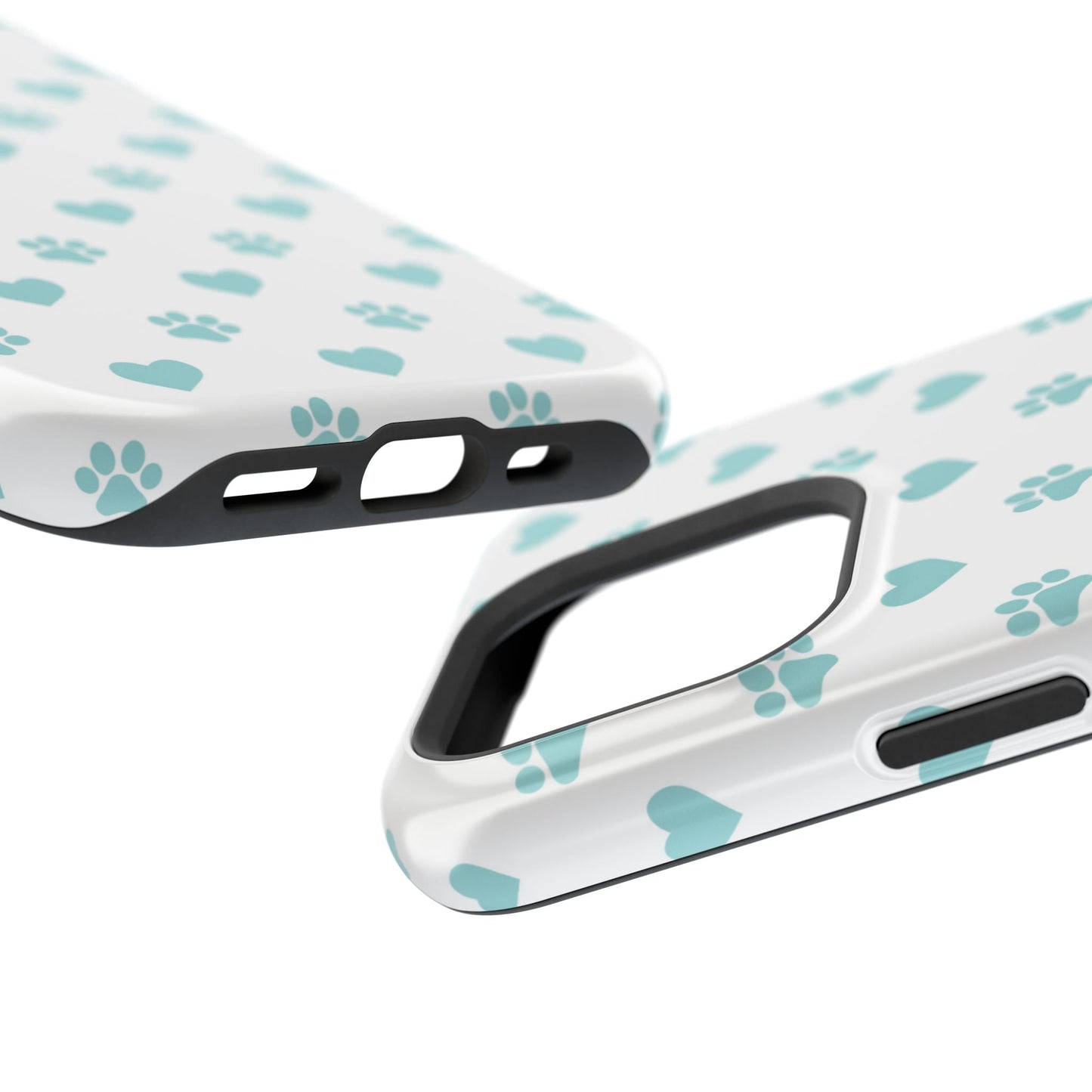 Mint Green Paw Print & Heart MagSafe Case – Pet Lover’s Magnetic Style - BOGO Cases