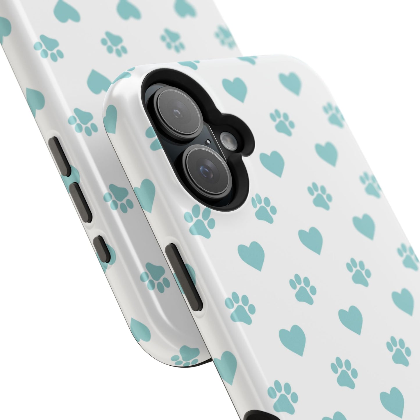 Mint Green Paw Print & Heart MagSafe Case – Pet Lover’s Magnetic Style - BOGO Cases