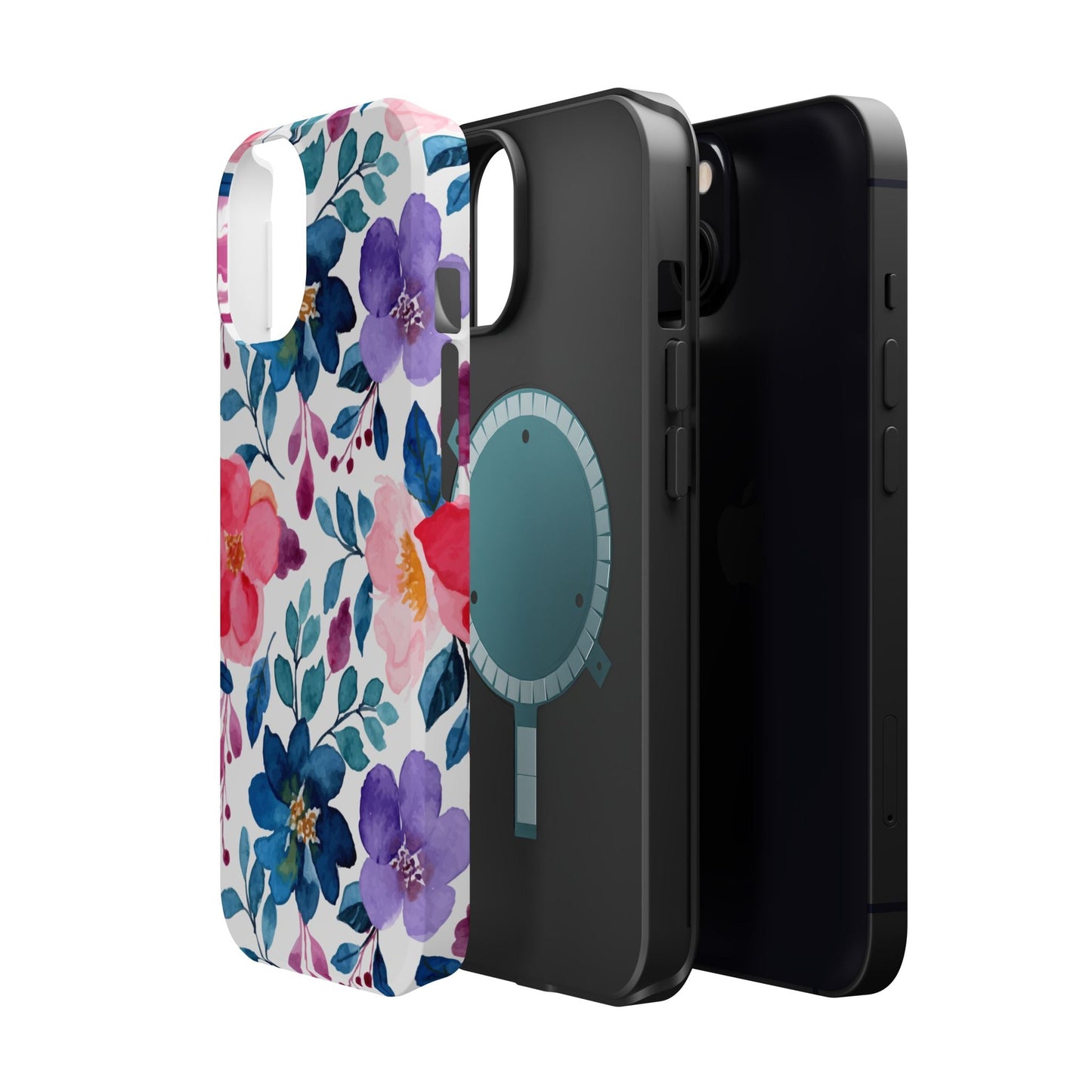 Mystic Bloom – MagSafe Case with Vibrant Watercolor Florals - BOGO Cases