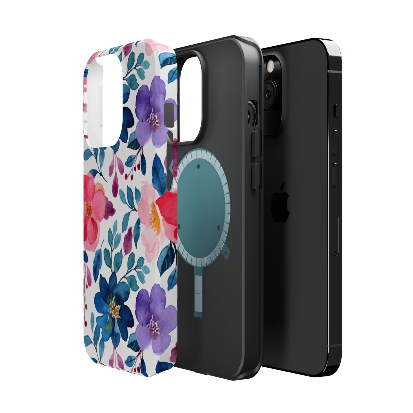 Mystic Bloom – MagSafe Case with Vibrant Watercolor Florals - BOGO Cases